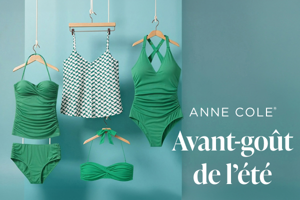 Photos applats de maillots de bain de la marque Anne Cole. 