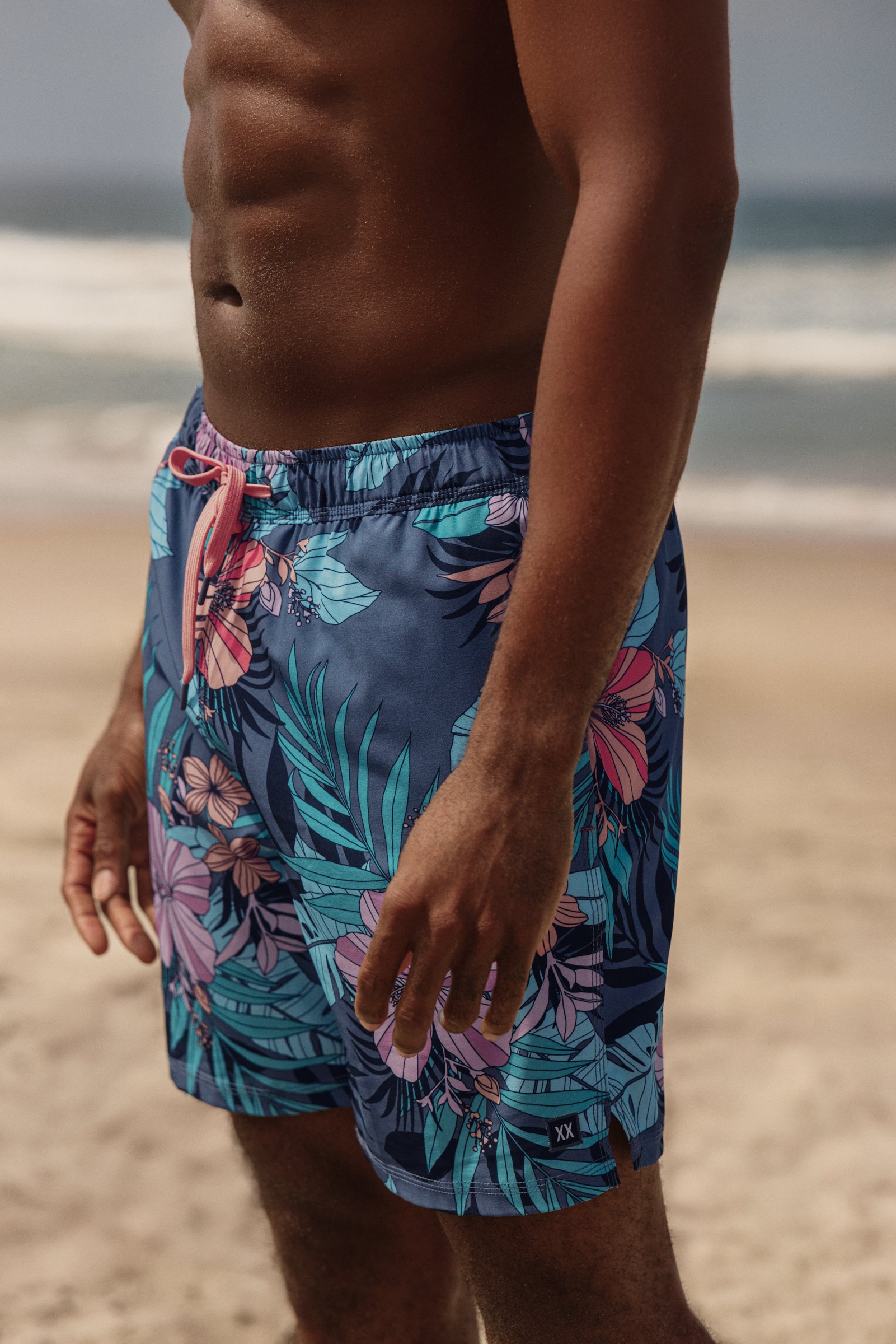 SAXX Oh Buoy 2 in 1 Volley Swimsuit Blue and pink SXSW04L - View2