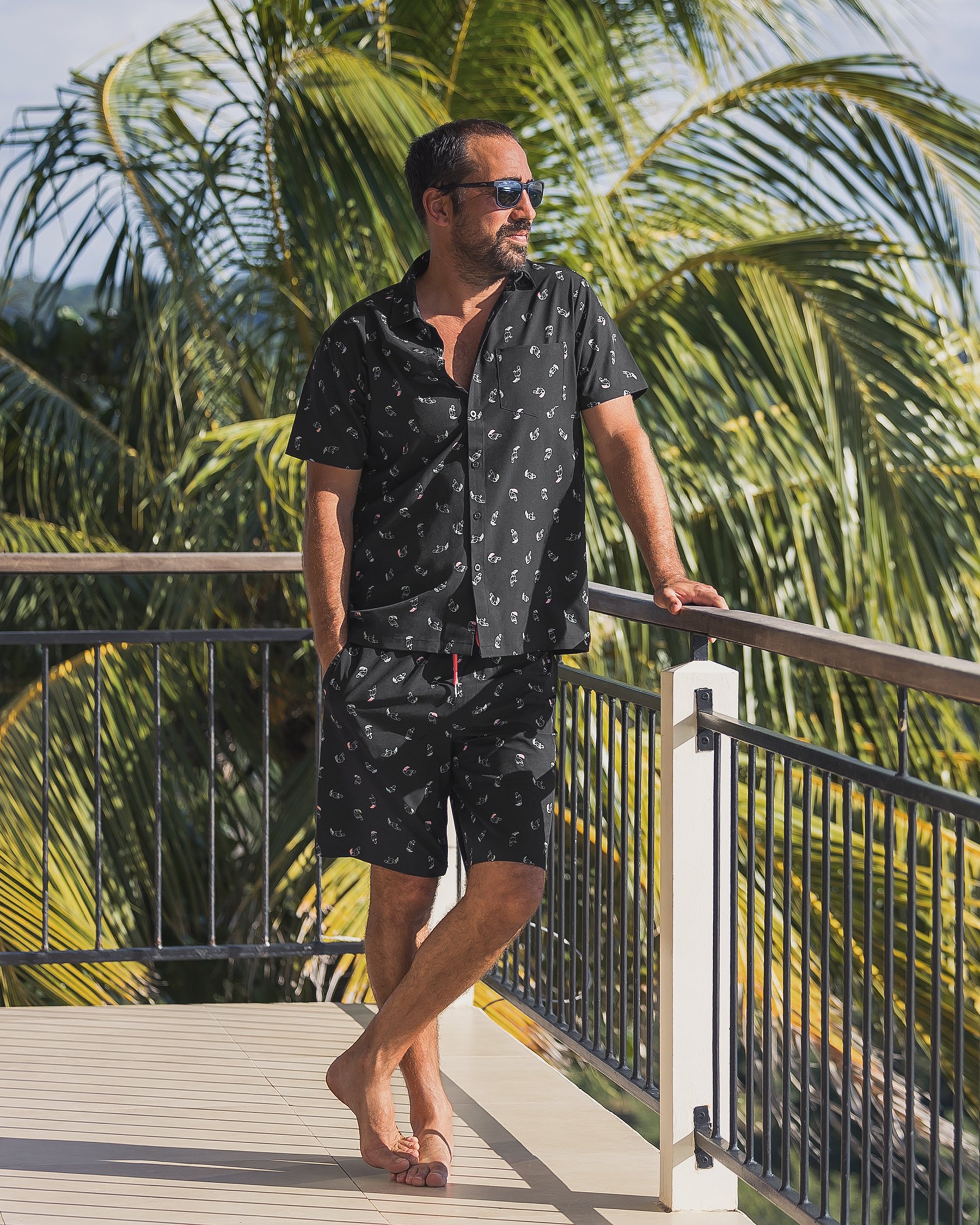 HAMABE Chemise à manches courtes Noir 04100053 - View1