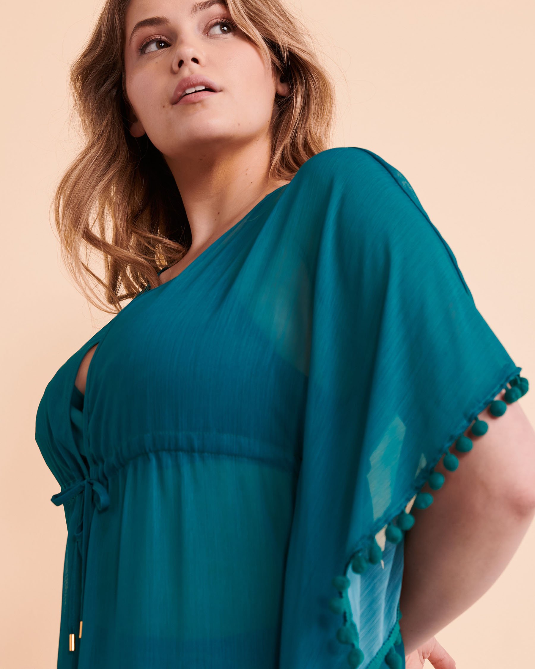 BLEU ROD BEATTIE GYPSET Chiffon Caftan Teal RBGS00801H - View3