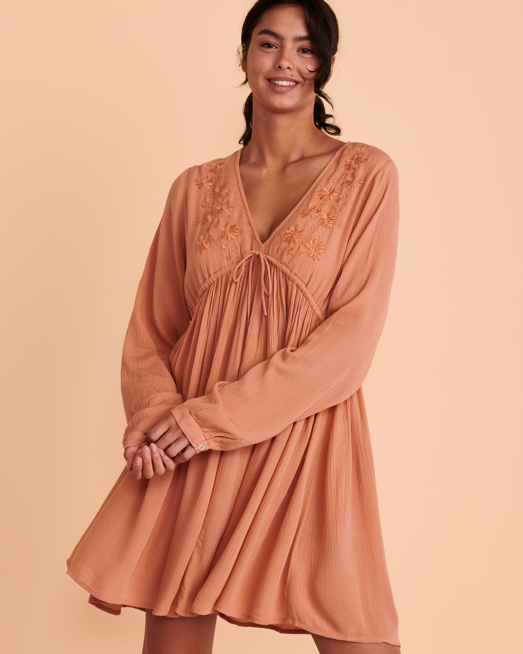 RIP CURL HAZEL Long Sleeve Dress Clay 00CWDR - View1