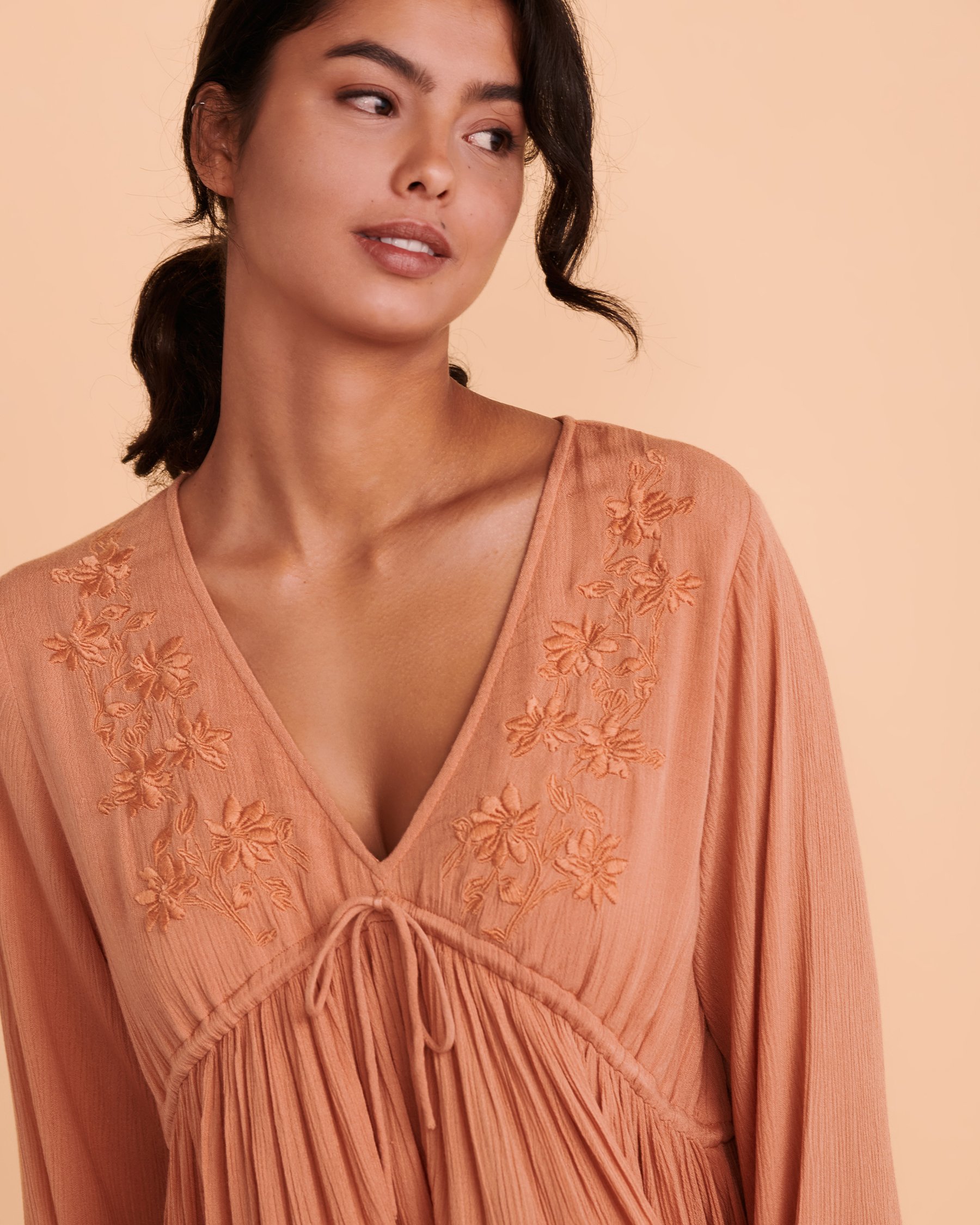 RIP CURL HAZEL Long Sleeve Dress Clay 00CWDR - View3
