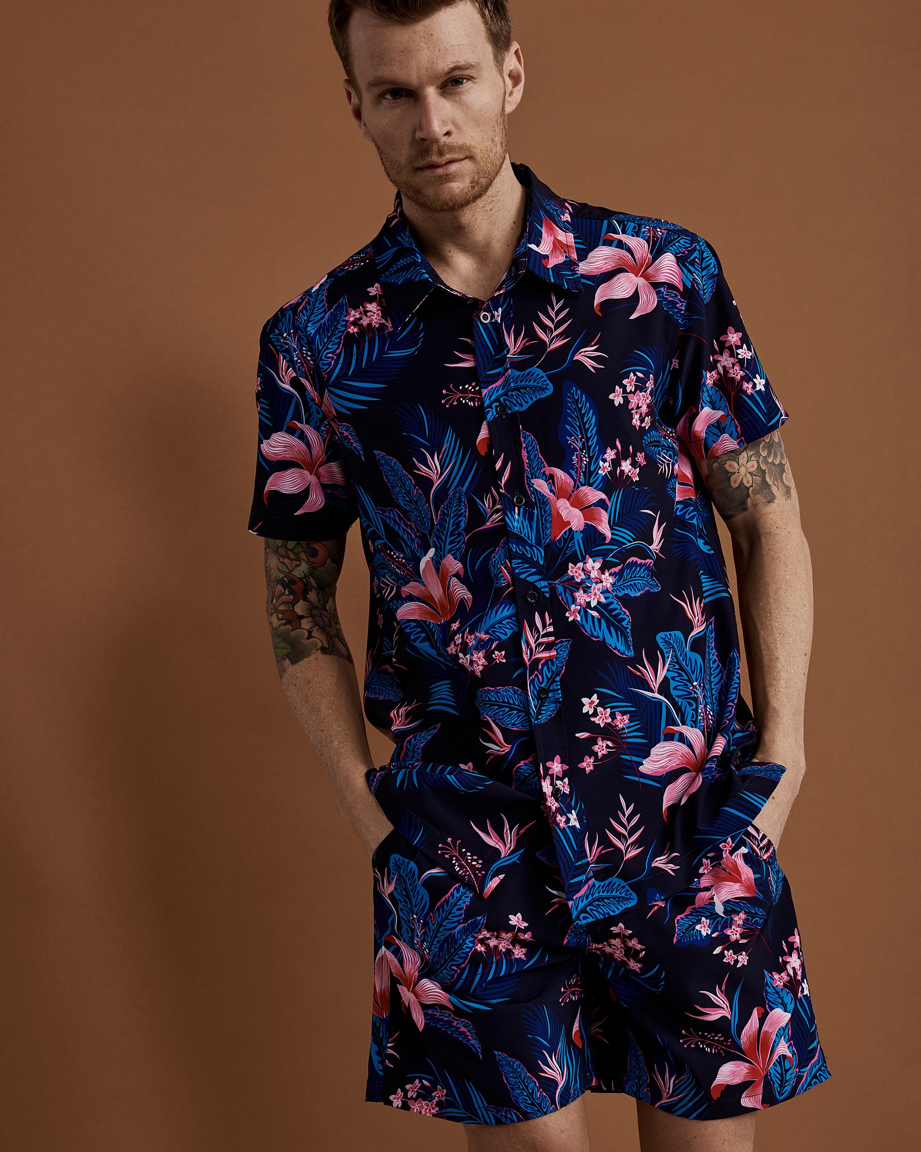 BLACK BULL APPAREL REGGIE Short Sleeve Shirt Dark tropics 34024 - View1