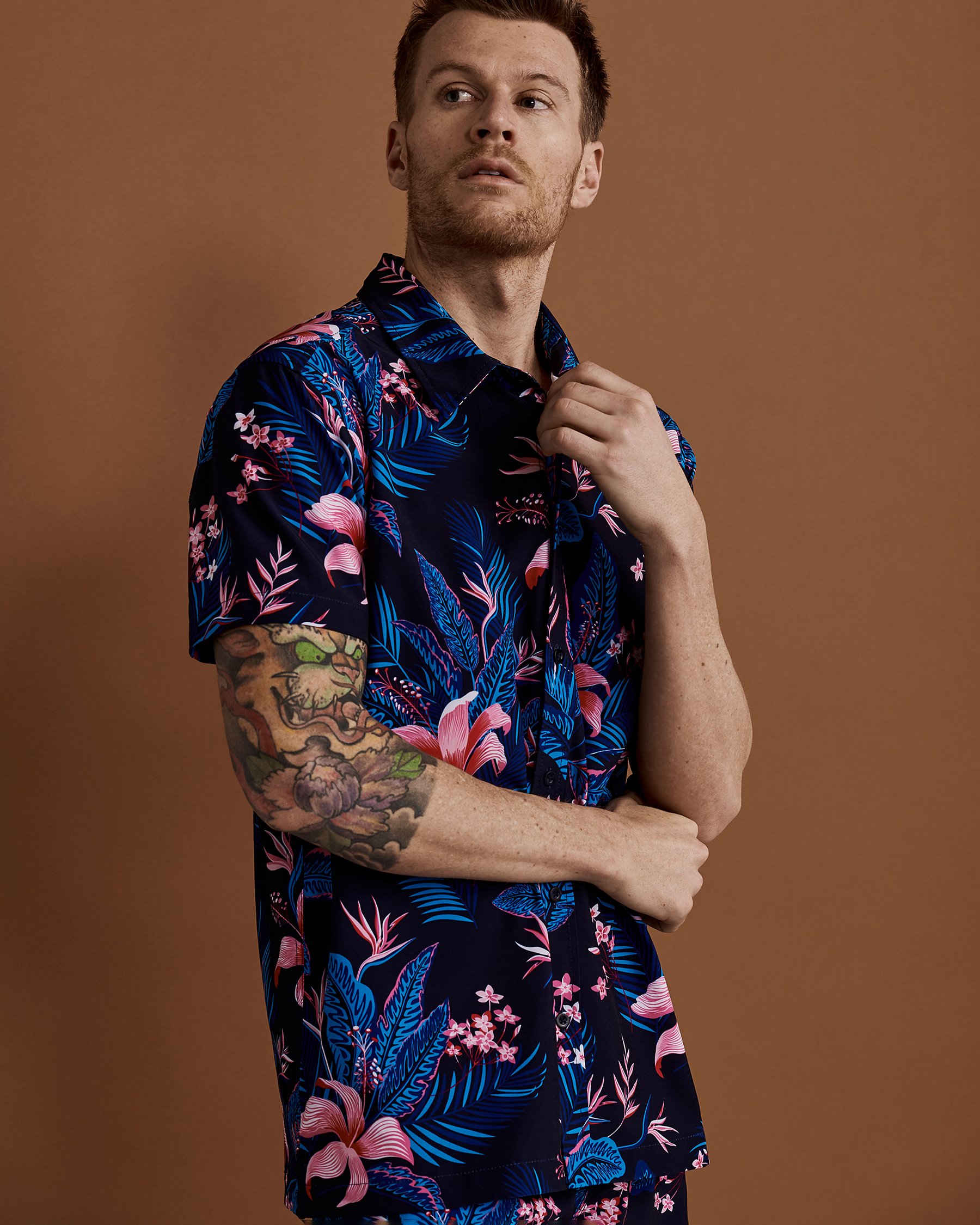 BLACK BULL APPAREL REGGIE Short Sleeve Shirt Dark tropics 34024 - View4