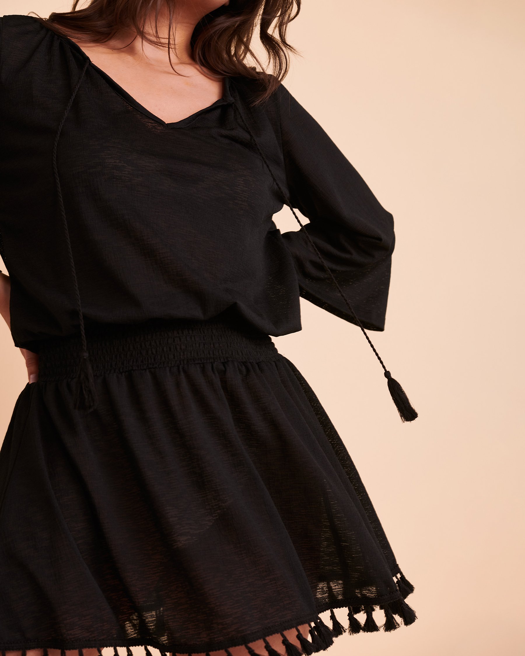 TURQUOISE COUTURE Robe à pampilles Noir 02300054 - Voir2