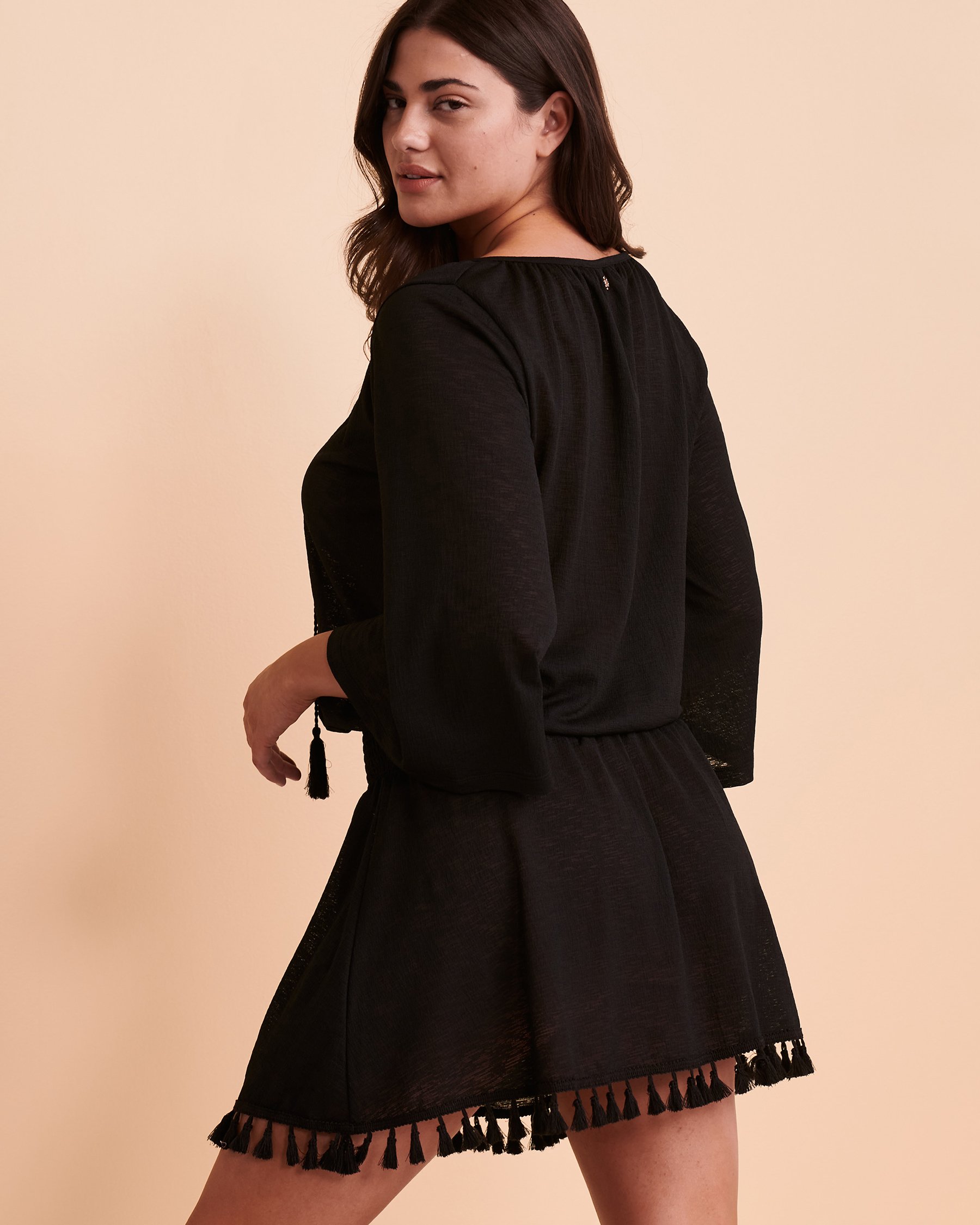 TURQUOISE COUTURE Robe à pampilles Noir 02300054 - Voir3
