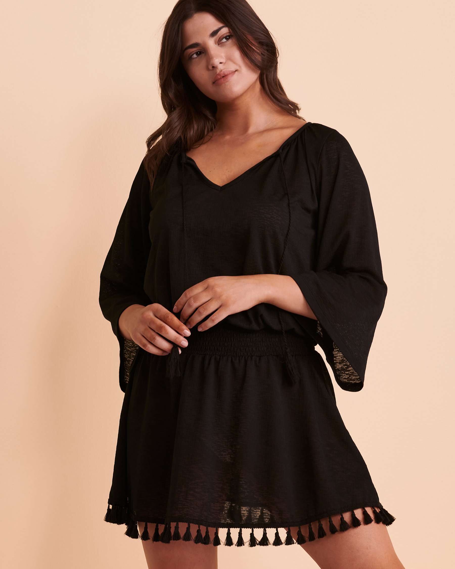 TURQUOISE COUTURE Robe à pampilles Noir 02300054 - Voir4