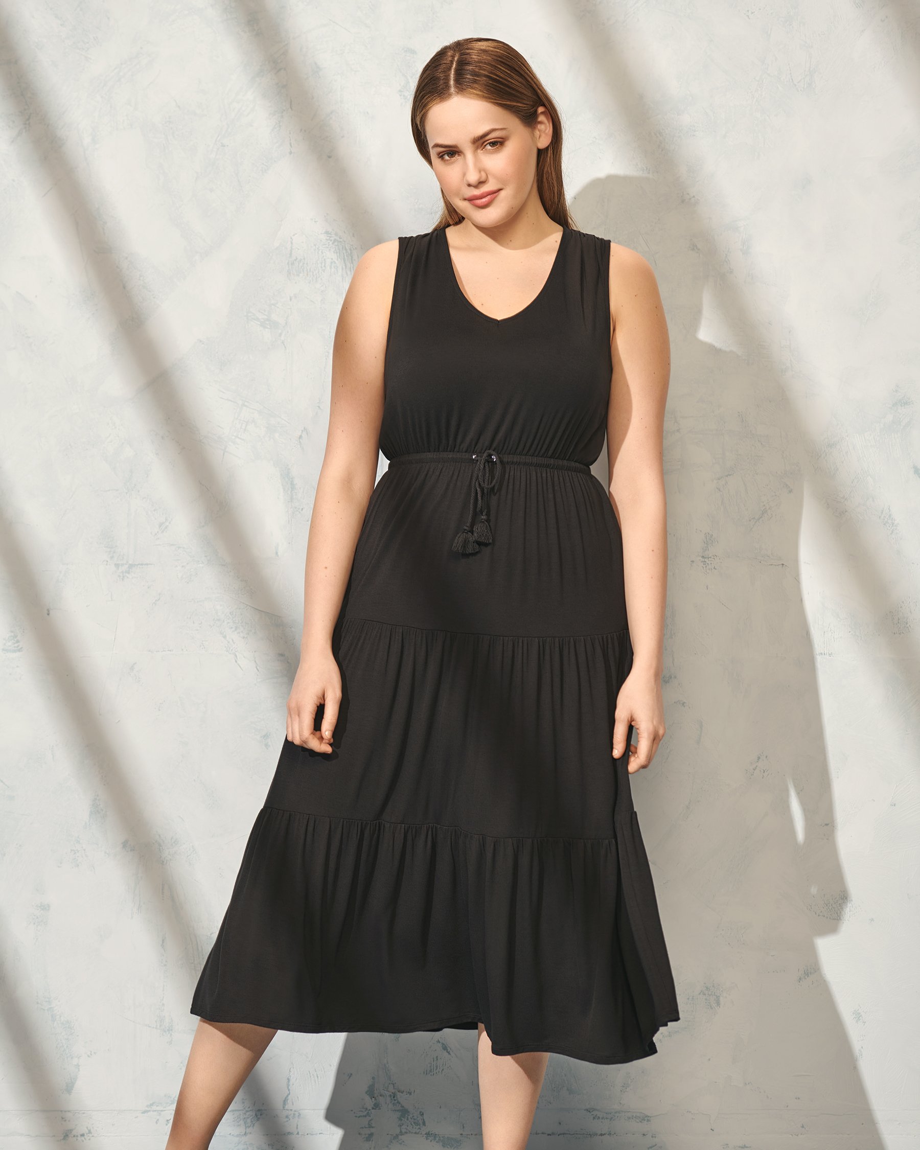 TURQUOISE COUTURE Robe maxi sans manches Noir 02300055 - Voir1