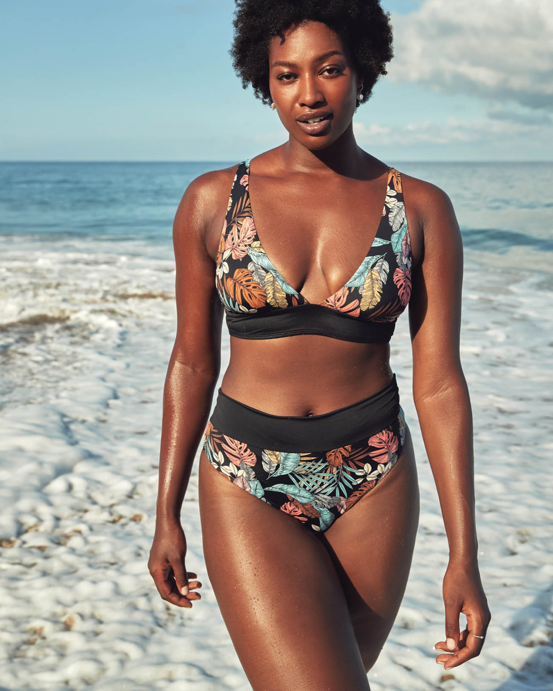 SKYE MANAUS Isabella Triangle Bikini Top Tropical print SK72211 - View1