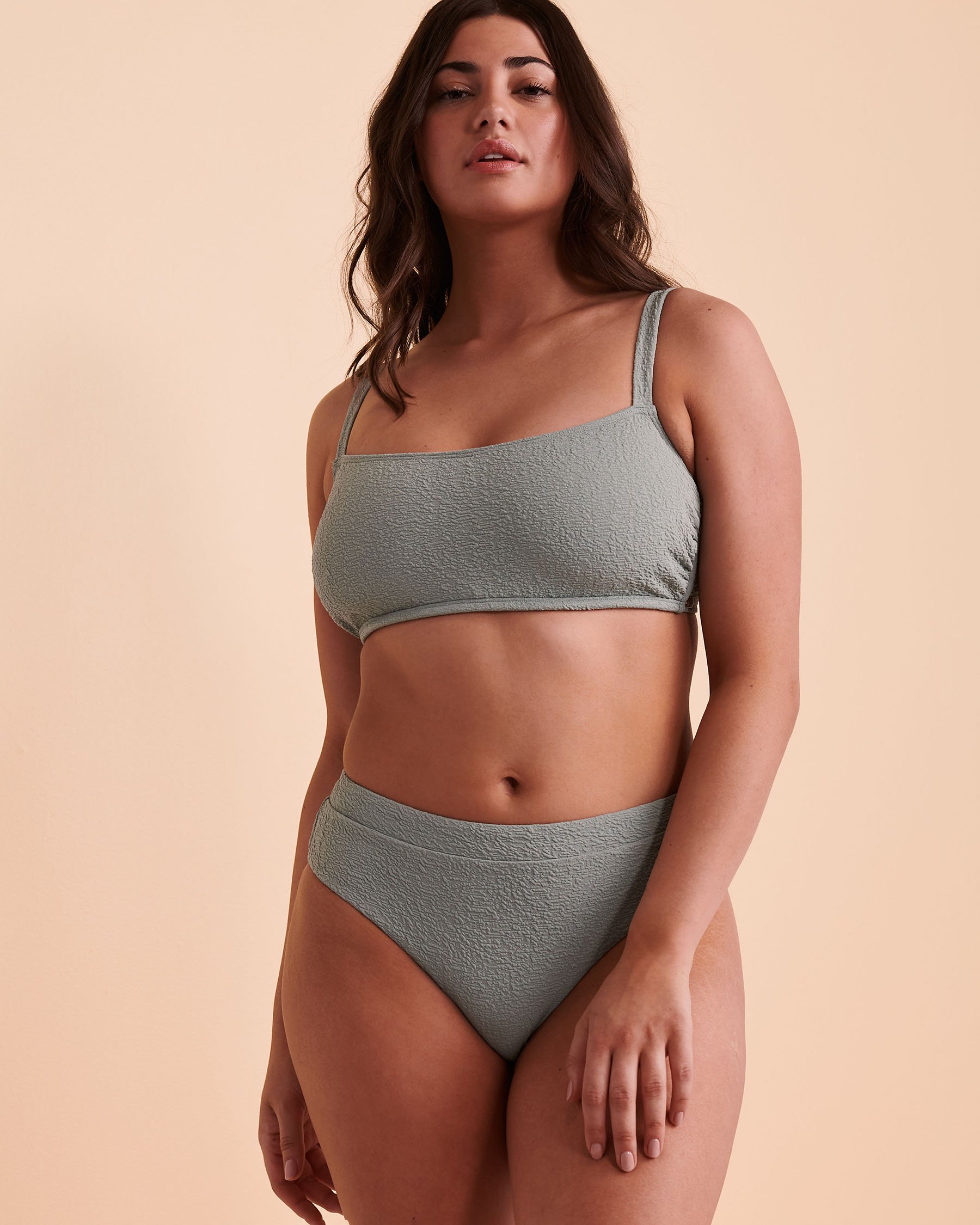 TROPIK TEXTURED D Cup Bikini Top Silver blue 01200017 - View1