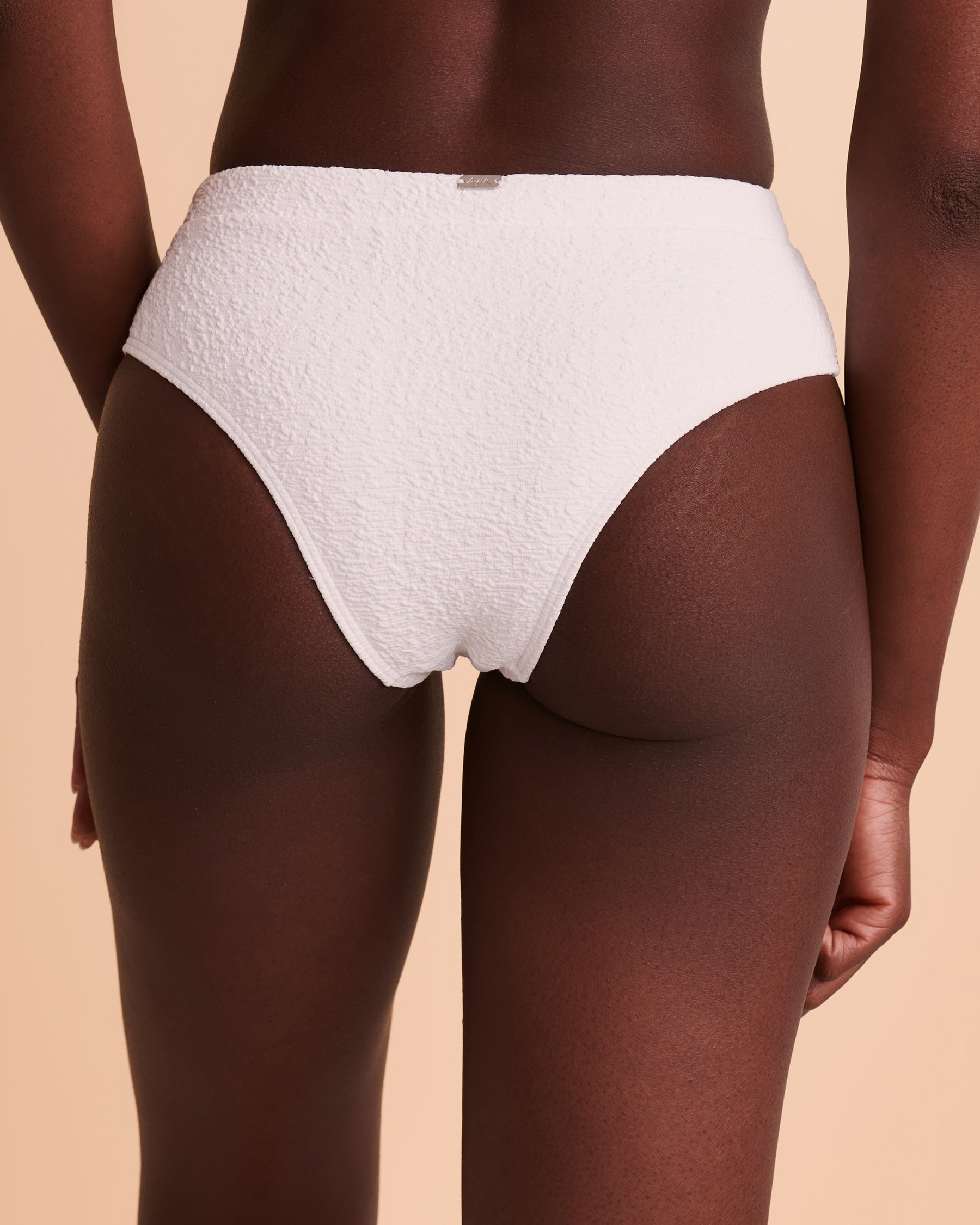 TROPIK TEXTURED Mid Waist Bikini Bottom Brilliant white 01300093 - View2