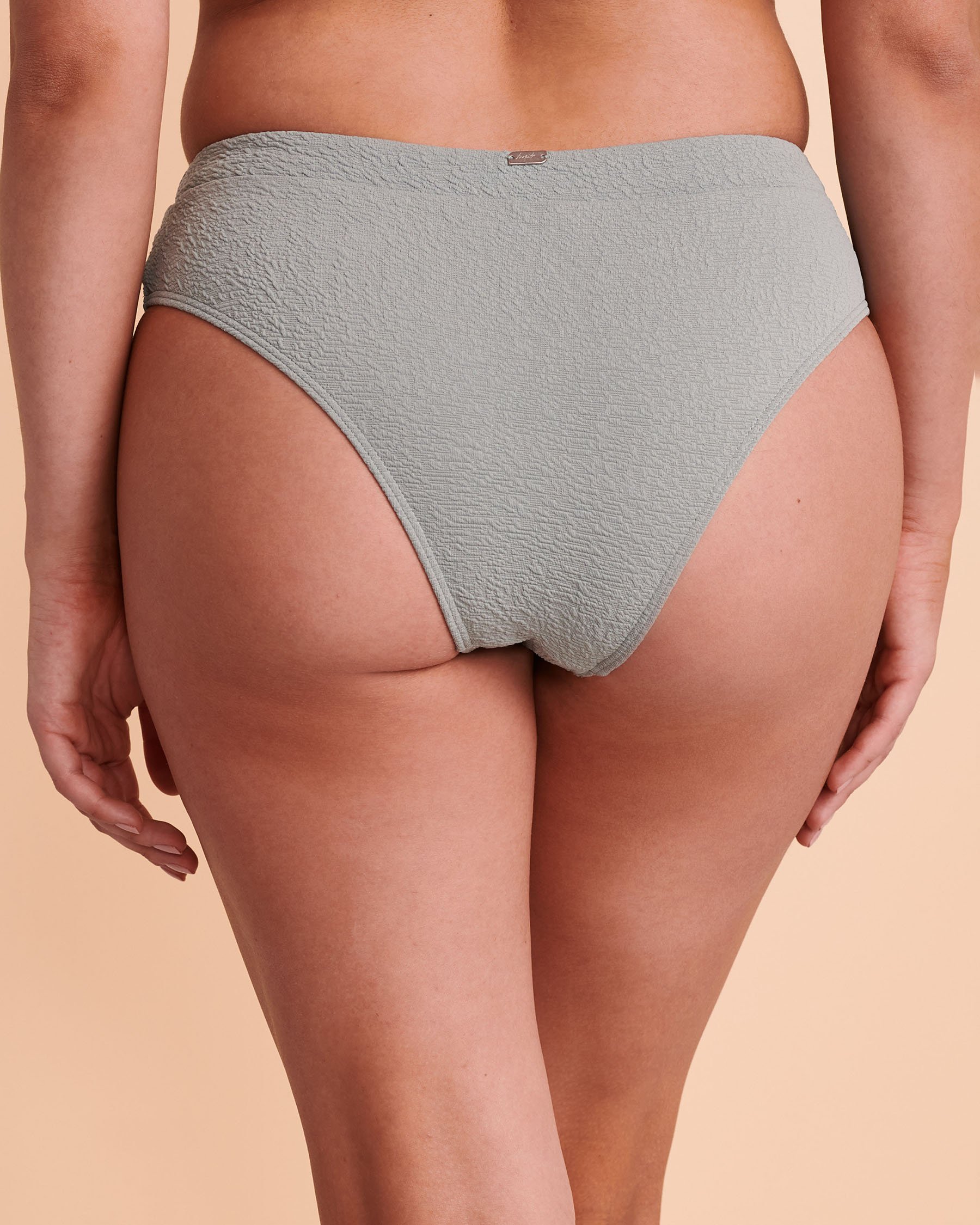 TROPIK Bas de bikini taille mi-haute TEXTURED Bleu argent 01300093 - Voir2