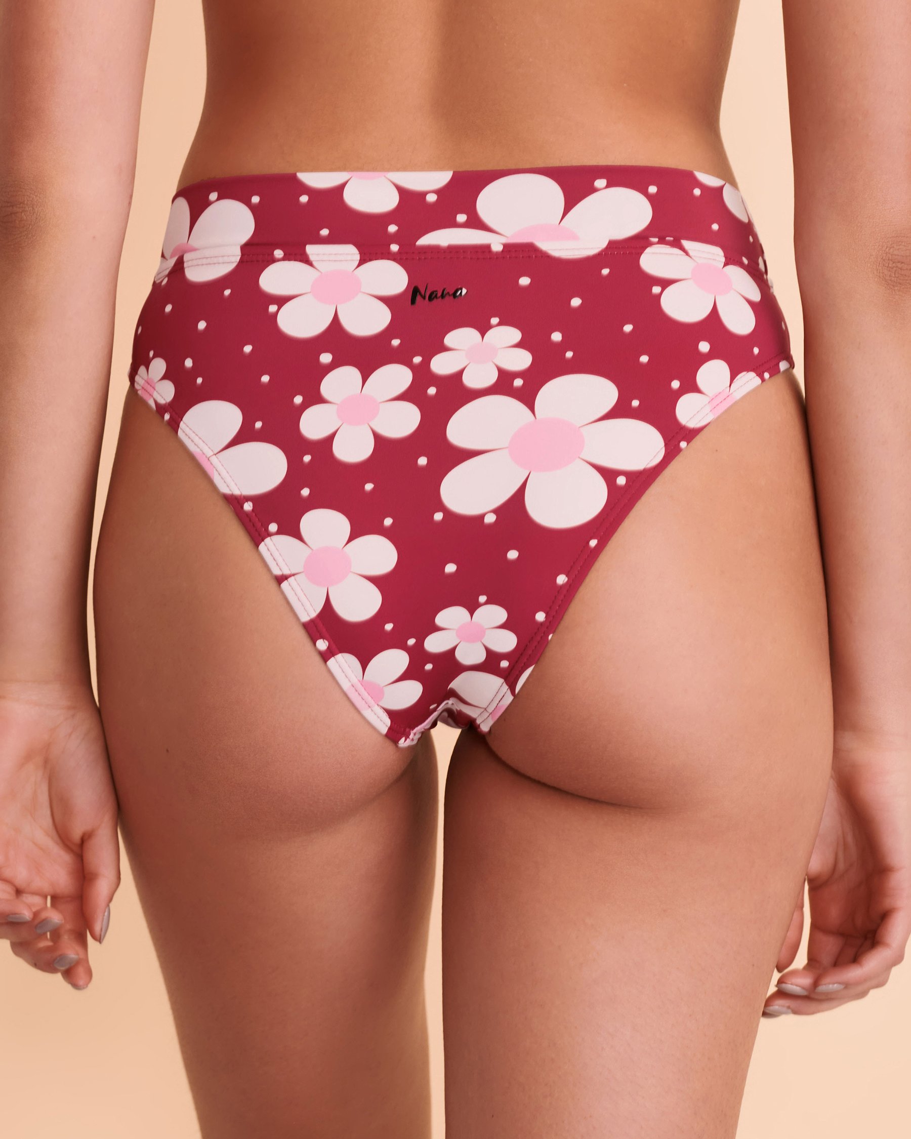 NANA PALM SPRINGS Genevieve High Waist Bikini Bottom Retro flowers NZ119 - View2