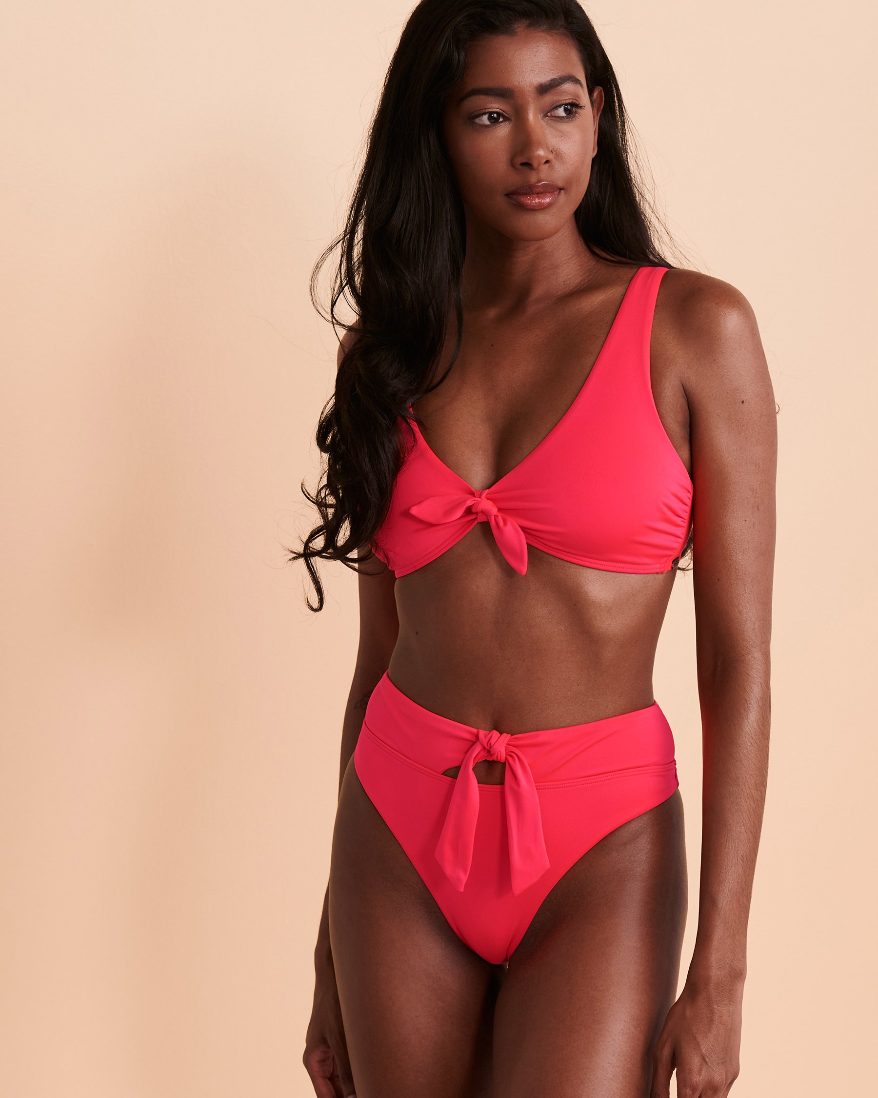 TROPIK DIVA PINK High Leg Bikini Bottom Pink 01300123 - View4