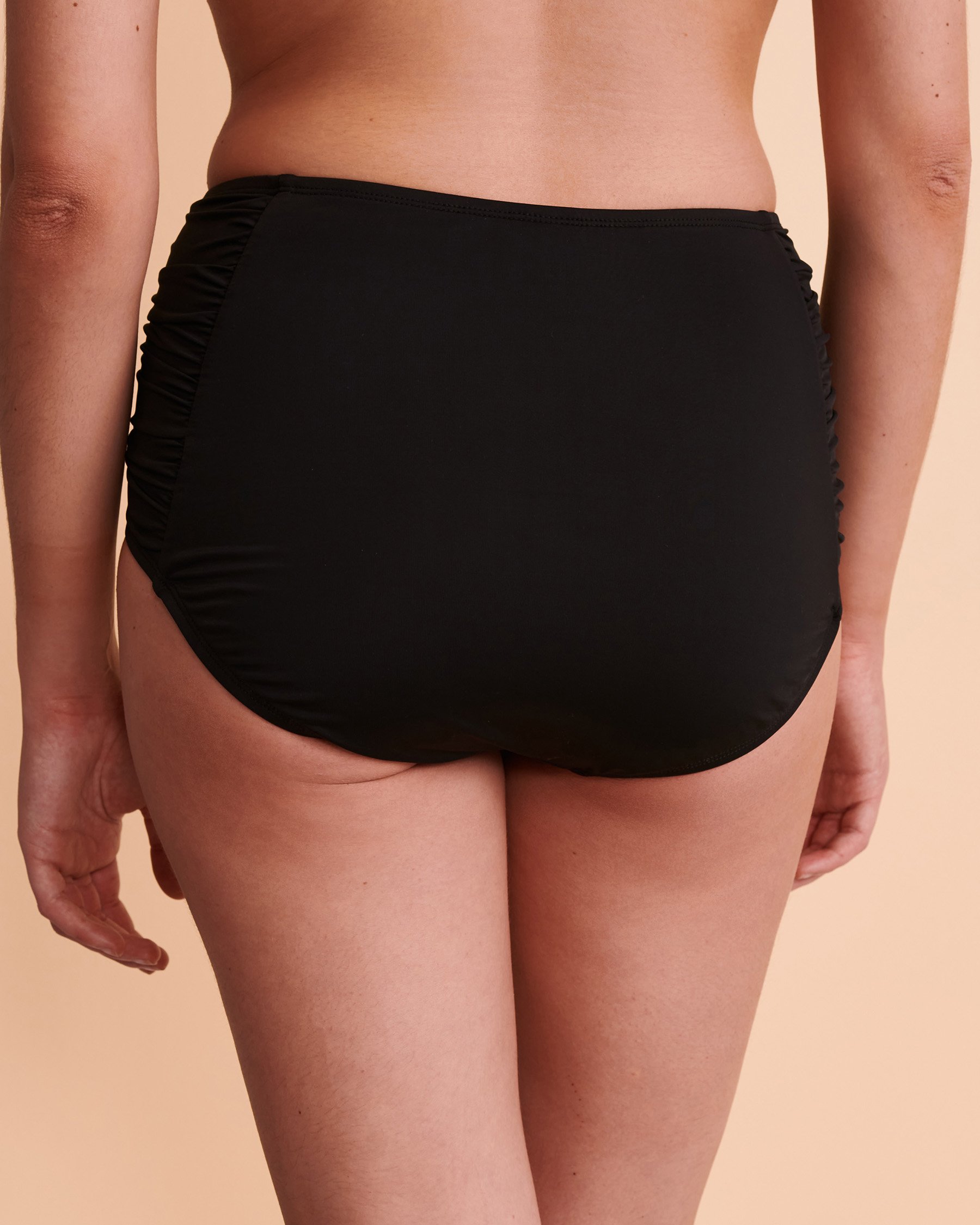 JANTZEN SOLID Gathered Sides Bikini Bottom Black JZ21002H - View2