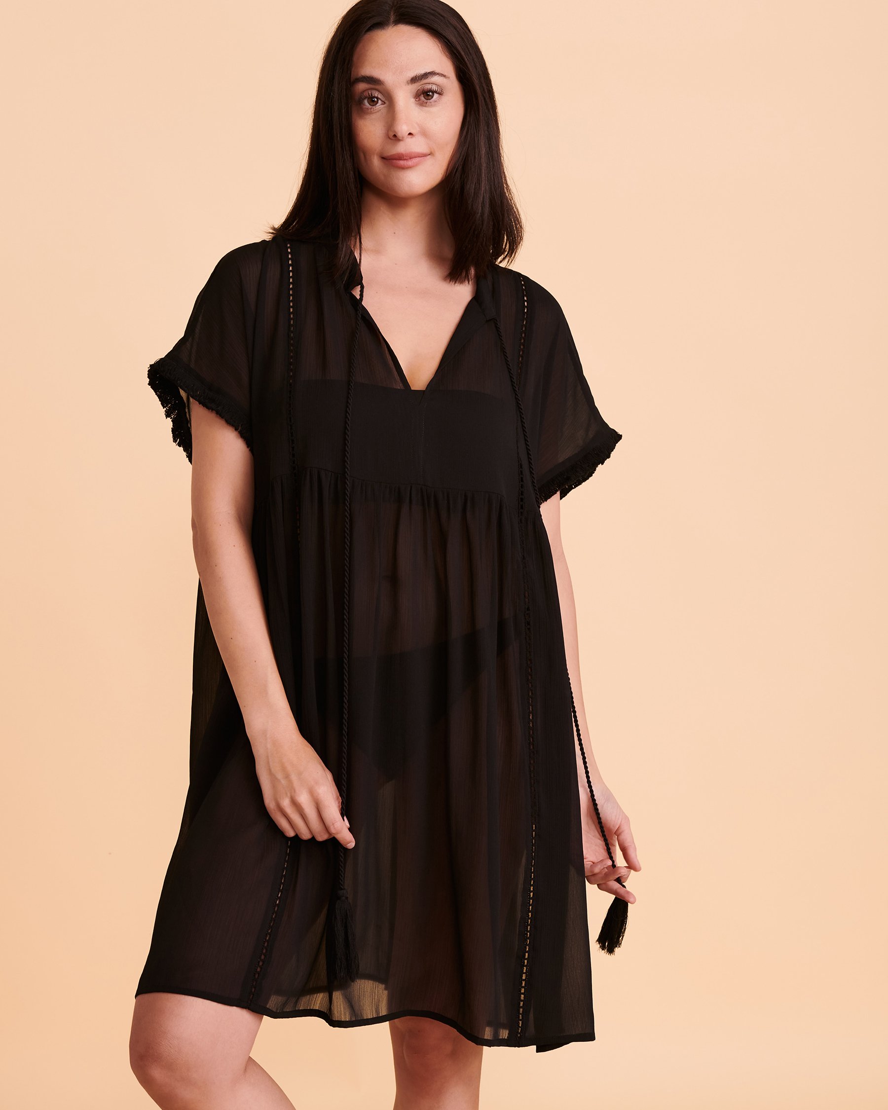 BLEU ROD BEATTIE GYPSET Chiffon Short Dress Black RBGS23870H - View1