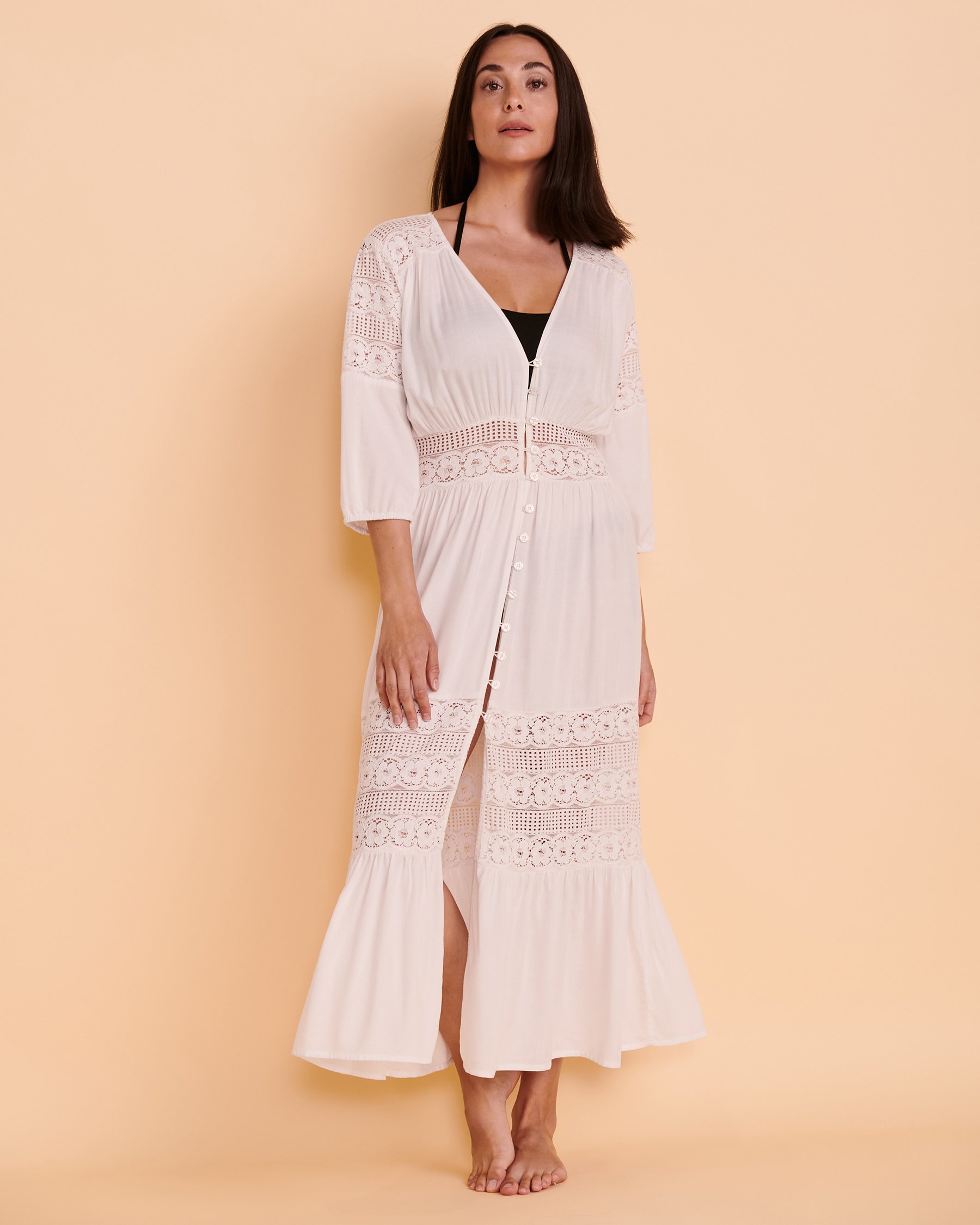 URBAN LUX Maxi Length Cover-up White 2074 - View1