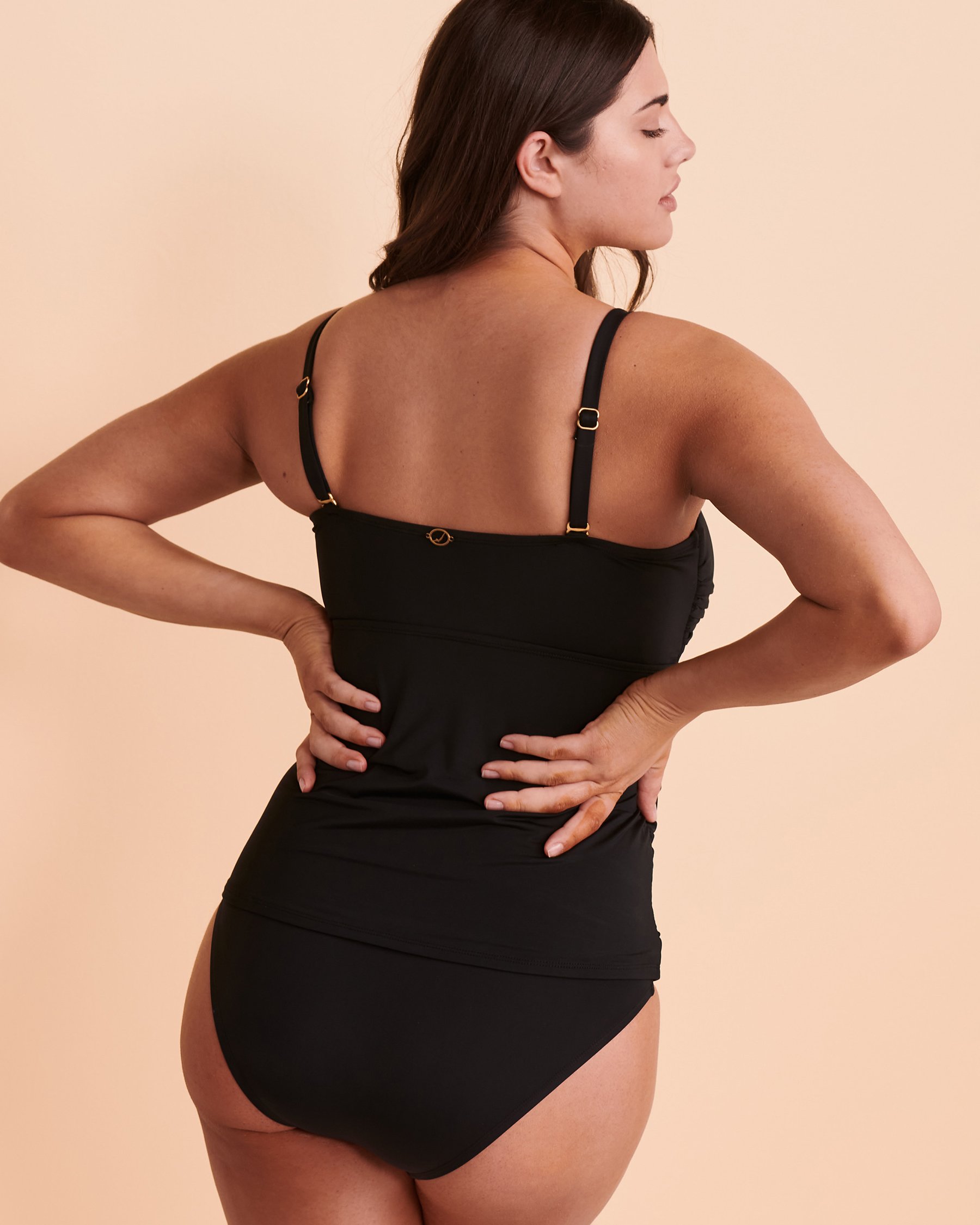 JANTZEN SOLID Bandeau Tankini Top Black JZ21009T - View3