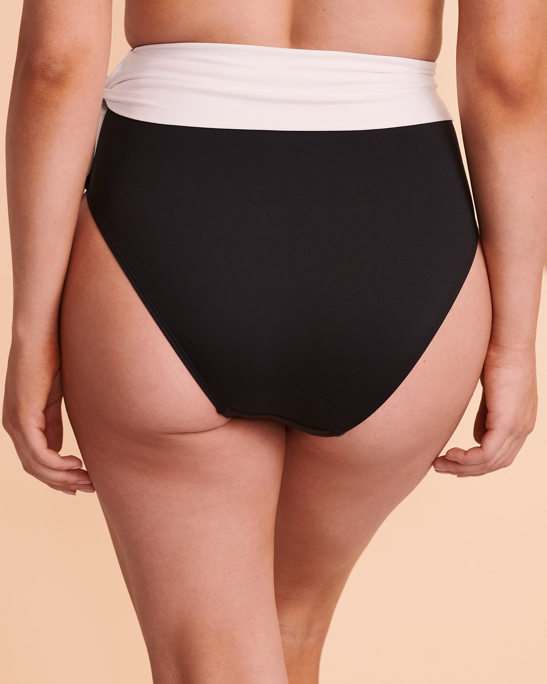 RALPH LAUREN Bas de bikini taille haute BEL AIR Noir et blanc 20110057 - Voir2