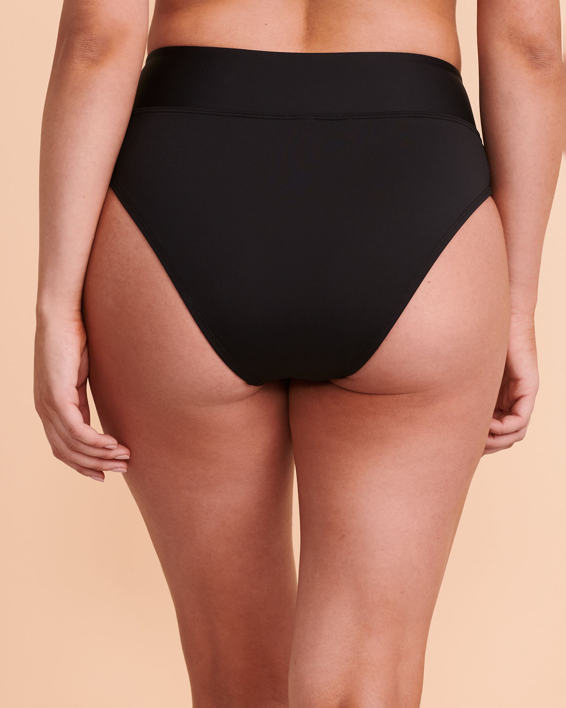 LA BLANCA ISLAND GODDESS Crossover Waistband Bikini Bottom Black LB2IG99 - View2