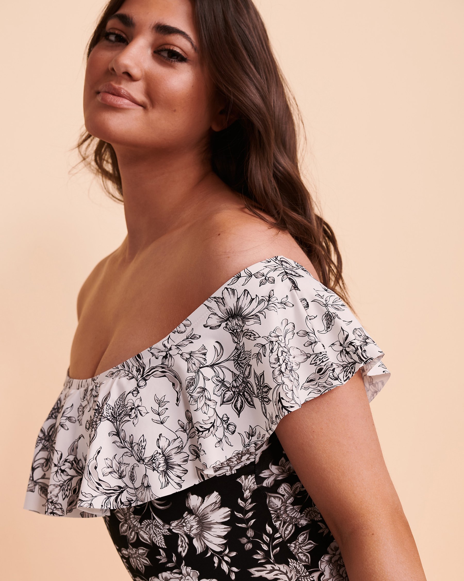 RALPH LAUREN Maillot une-pièce épaules dénudées TOILE FLORAL Imprimé noir 20255019 - Voir3