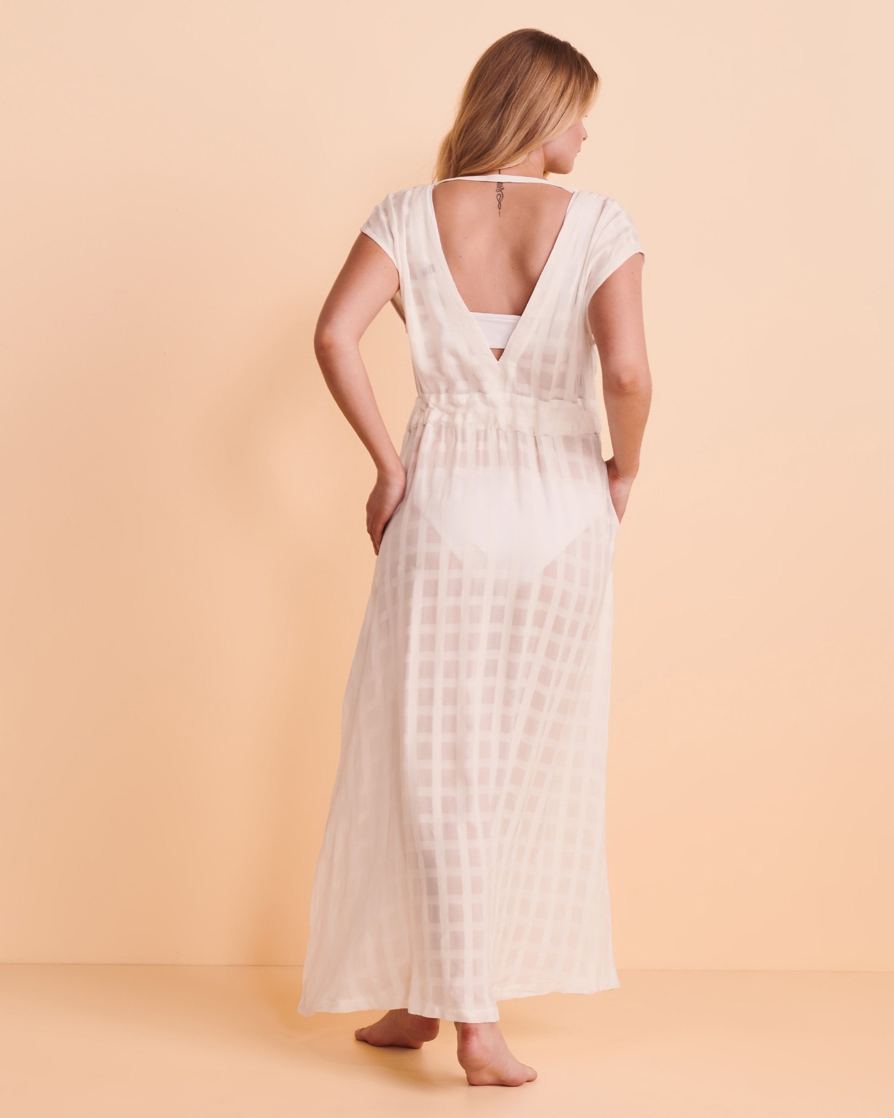 POLO RALPH LAUREN Robe maxi tissée Blanc 21007378 - Voir2