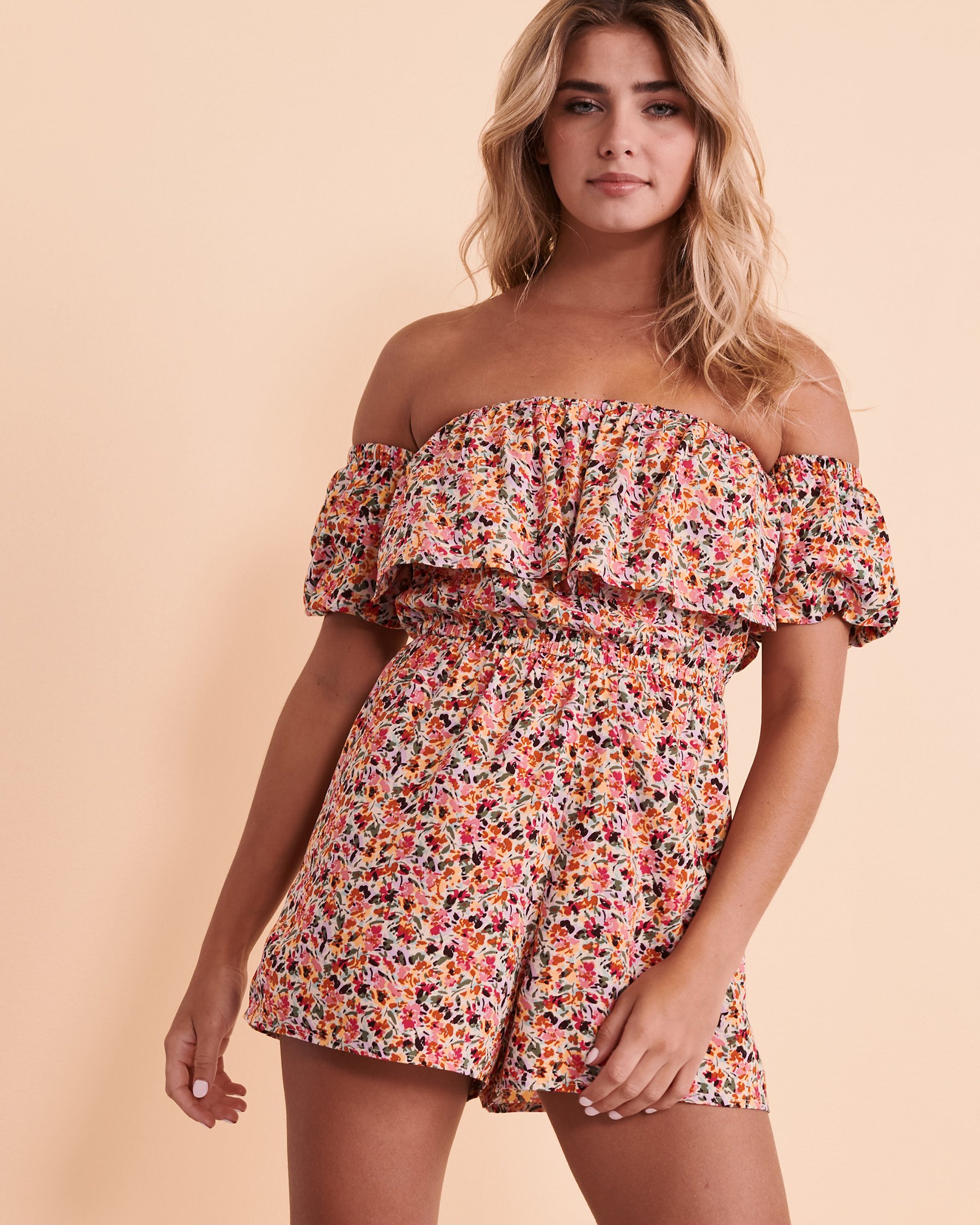 ROXY Combi-short épaules dénudées ANOTHER DAY Floral ARJWD03455 - Voir1