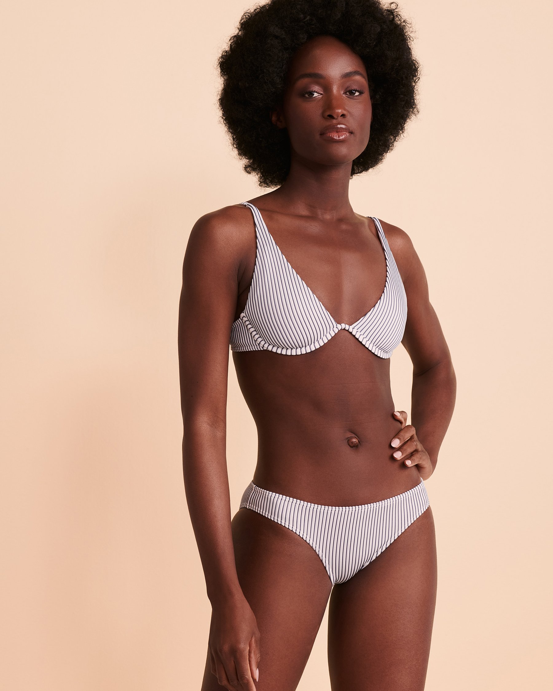 ROXY COASTAL ESCAPE Low Rise Bikini Bottom Blue stripes ERJX404419 - View5
