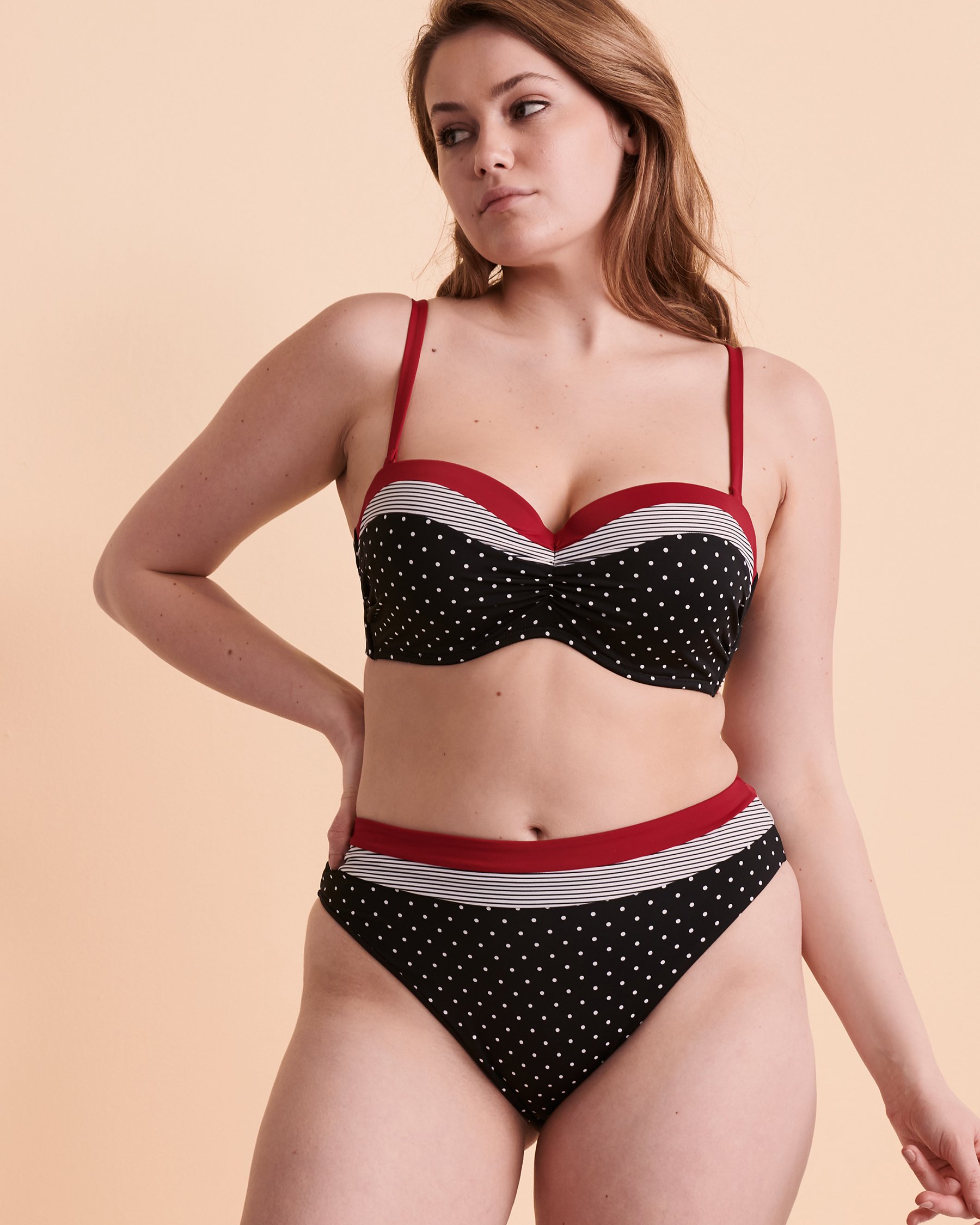 TURQUOISE COUTURE CRUISING D Cup Bandeau Bikini Top Dots 01200020 - View6