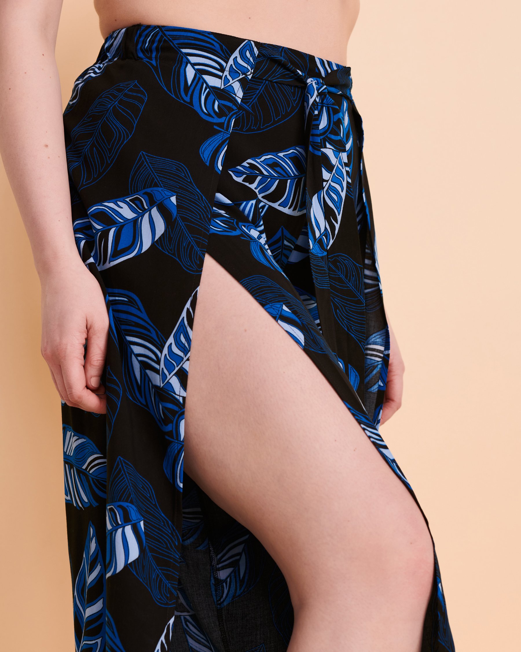 TURQUOISE COUTURE Pantalon jambe large MIDNIGHT LEAVES Feuillage nocturne 02200027 - Voir5