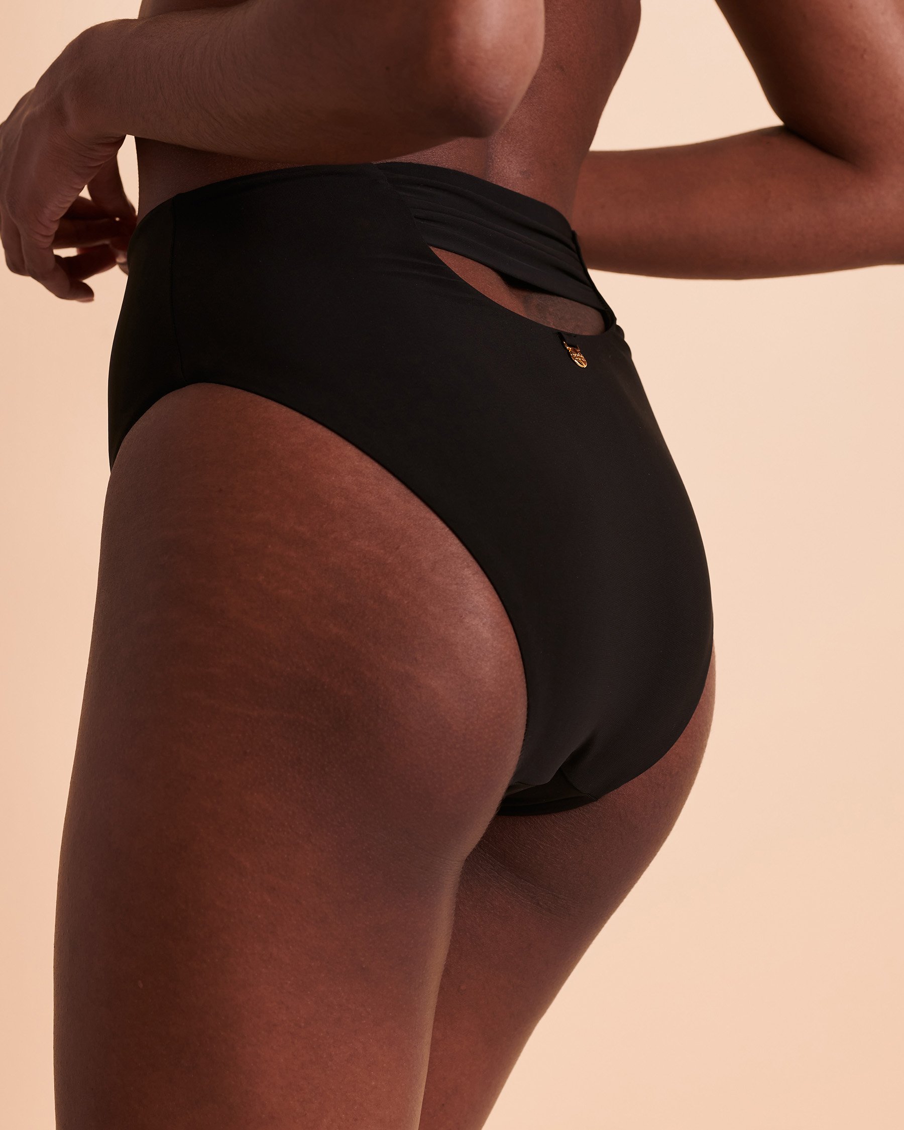 MALAI BAY High Waist Bikini Bottom Black B19001 - View2