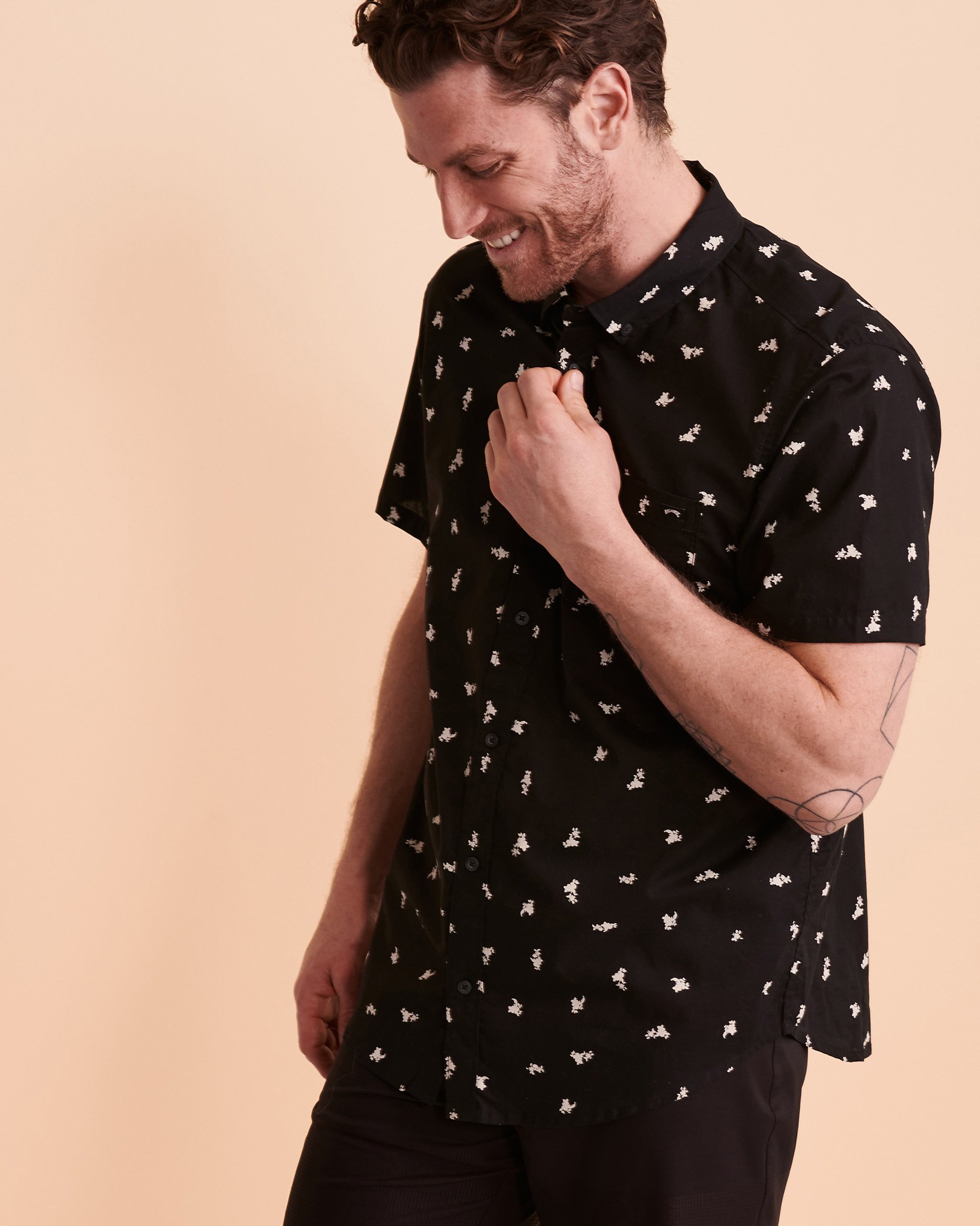 BILLABONG Chemisier manches courtes SUNDAYS MINI Imprimé noir ABYWT00203 - Voir1