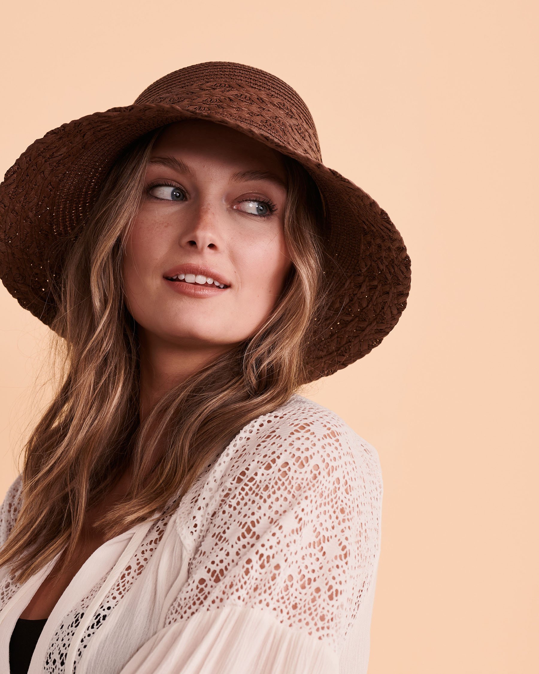 SARAJANE Chapeau à large rebord Brun 22SJ-2018 - Voir1