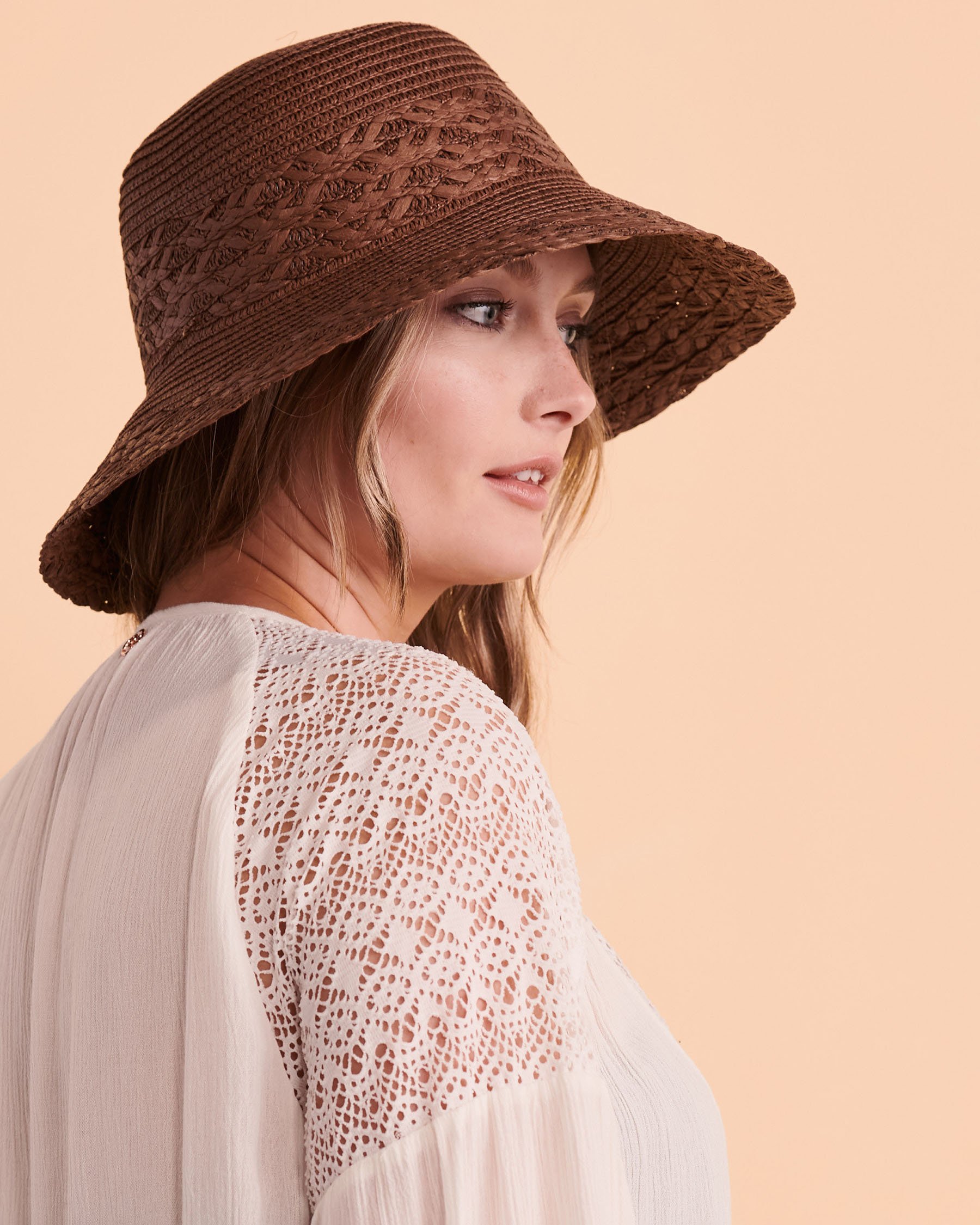 SARAJANE Chapeau à large rebord Brun 22SJ-2018 - Voir2