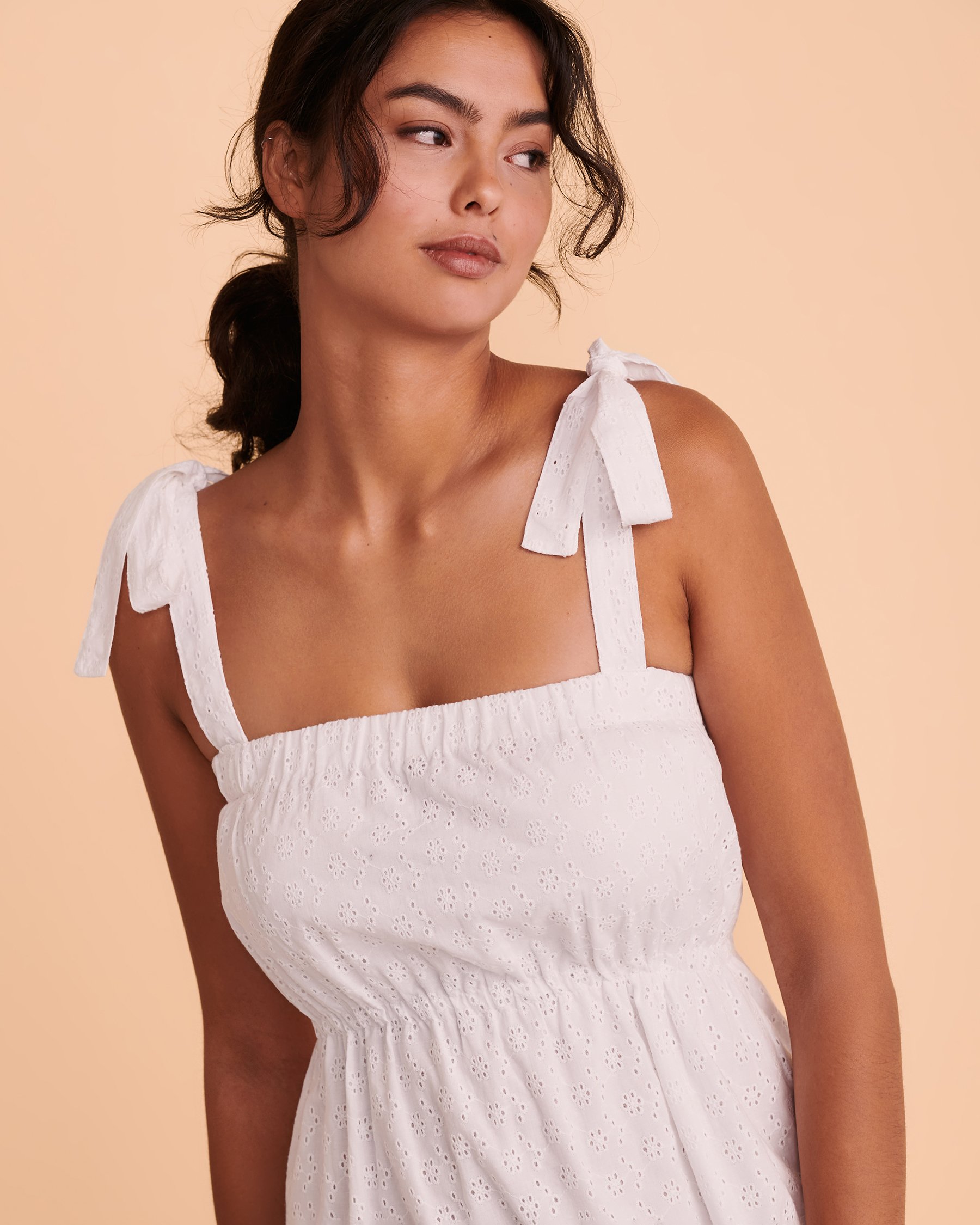 TROPIK Robe nouée à l'épaule à œillet Blanc 02300071 - View1
