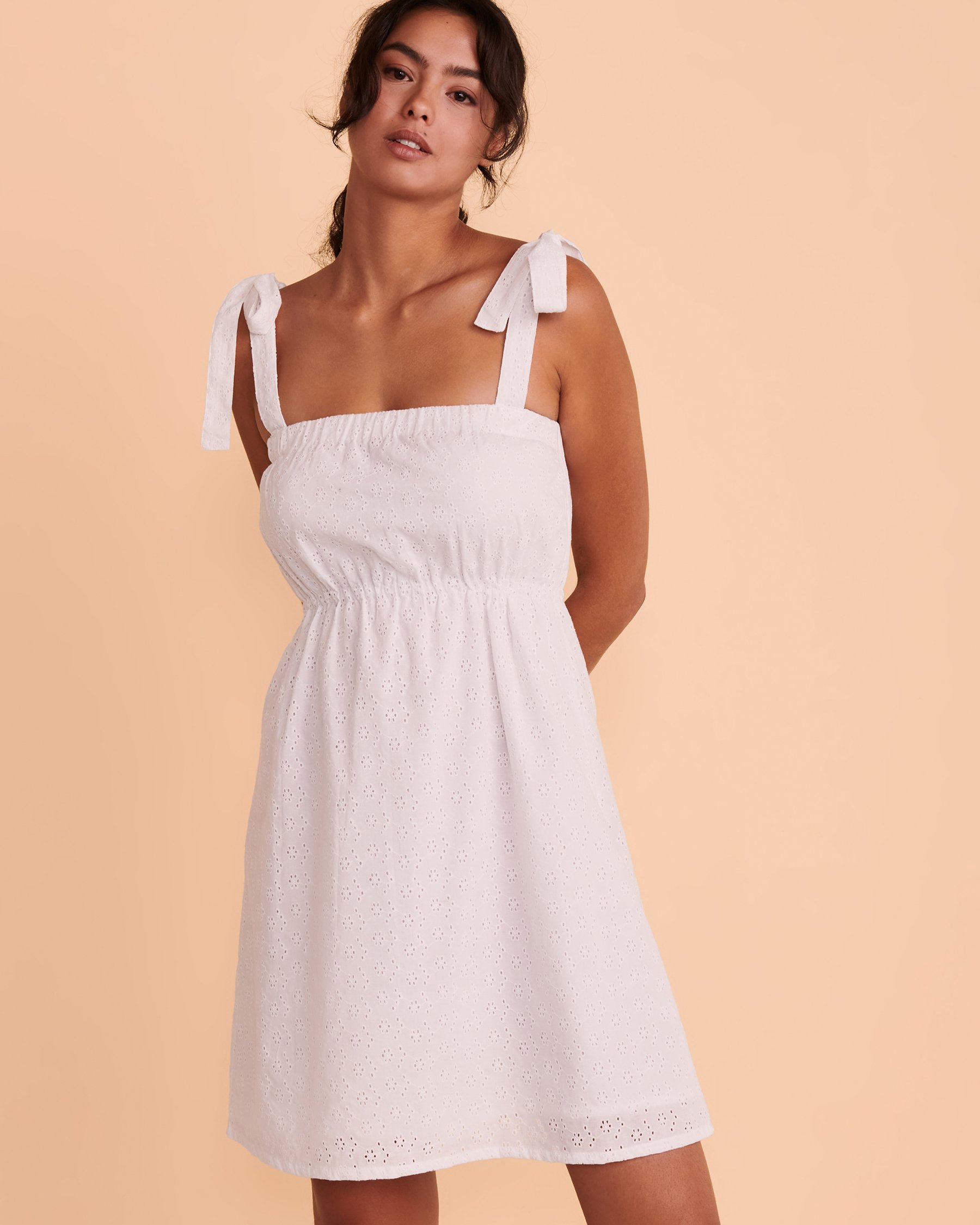 TROPIK Robe nouée à l'épaule à œillet Blanc 02300071 - View3