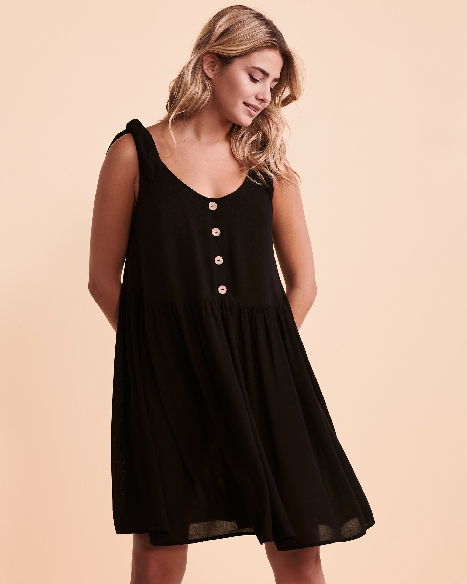 TROPIK Robe nouée aux épaules Noir 02300047 - View1