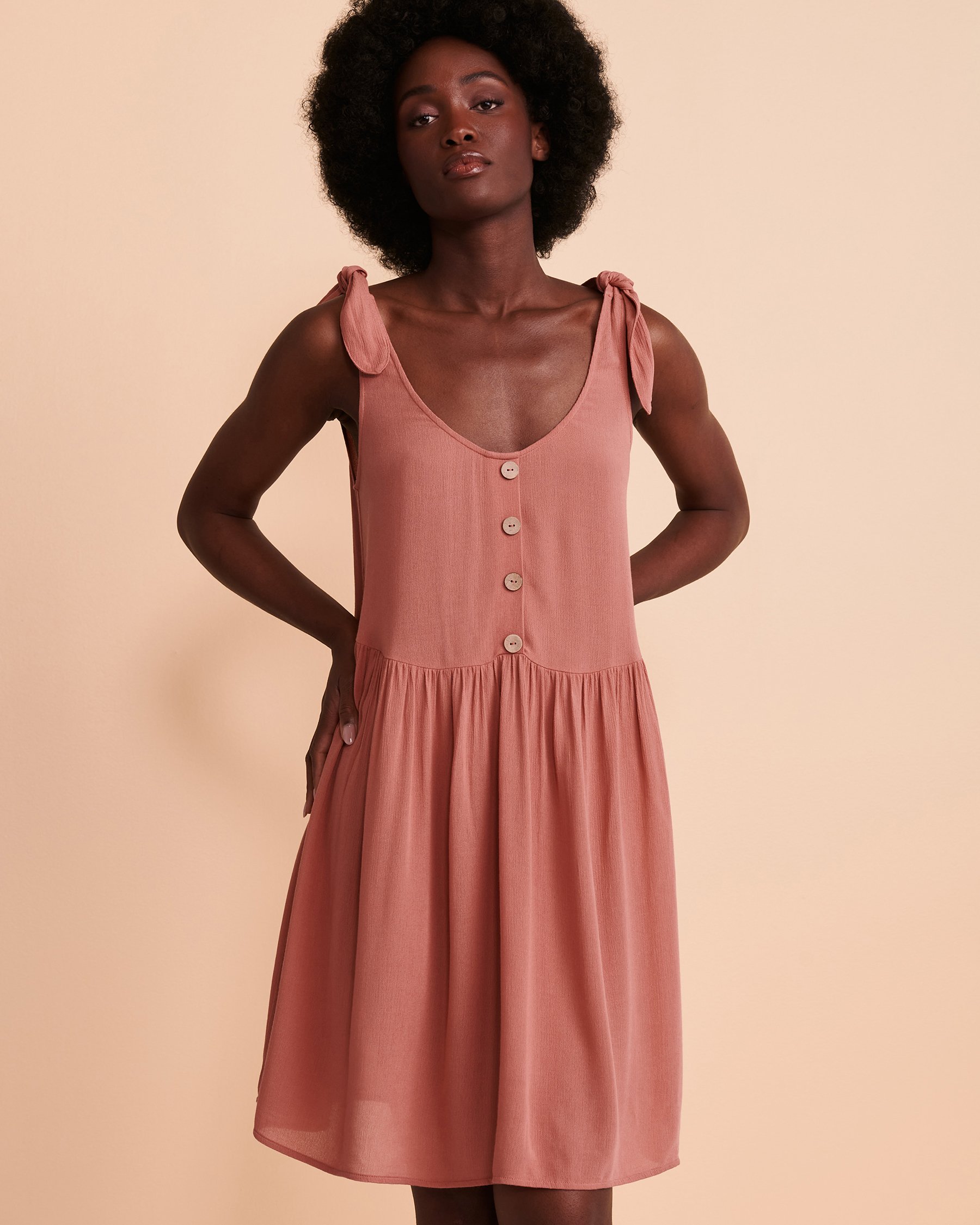 TROPIK Shoulder Tie Dress Brick 02300047 - View6
