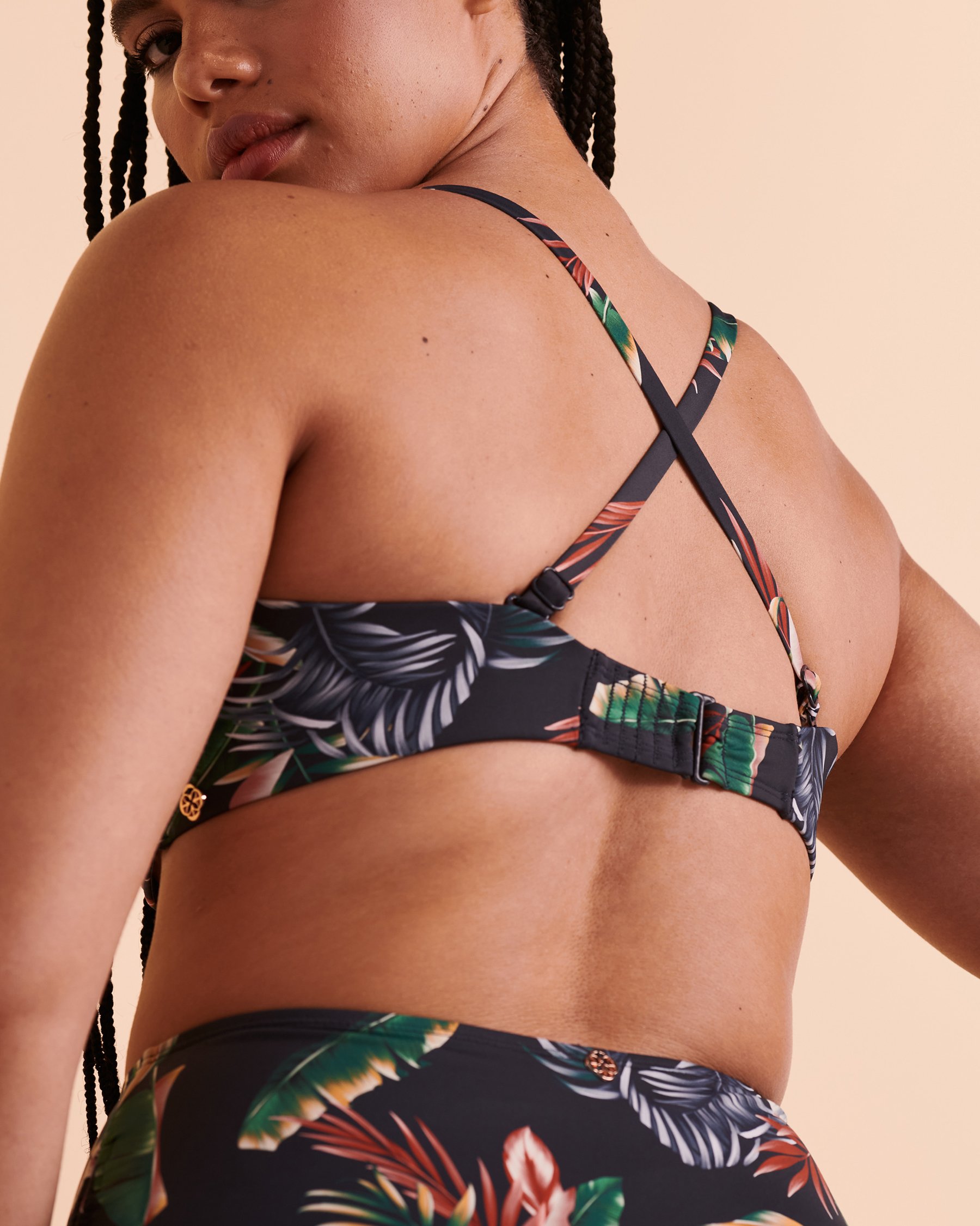 TURQUOISE COUTURE DARK JUNGLE D Cup Bandeau Bikini Top Dark jungle 01200027 - View4