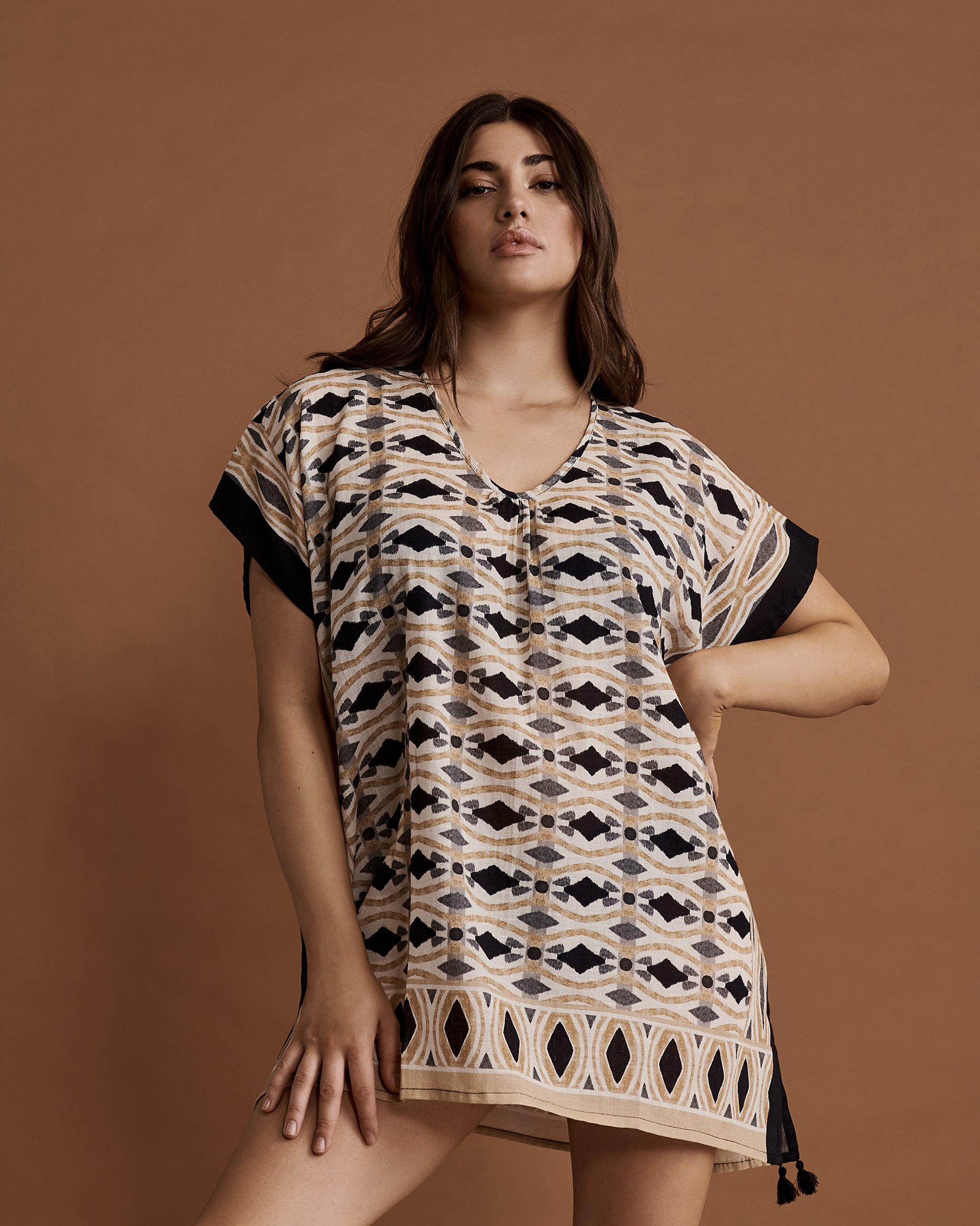 ECHO DESIGN Caftan à pampilles Diamand EB0295 - Voir1