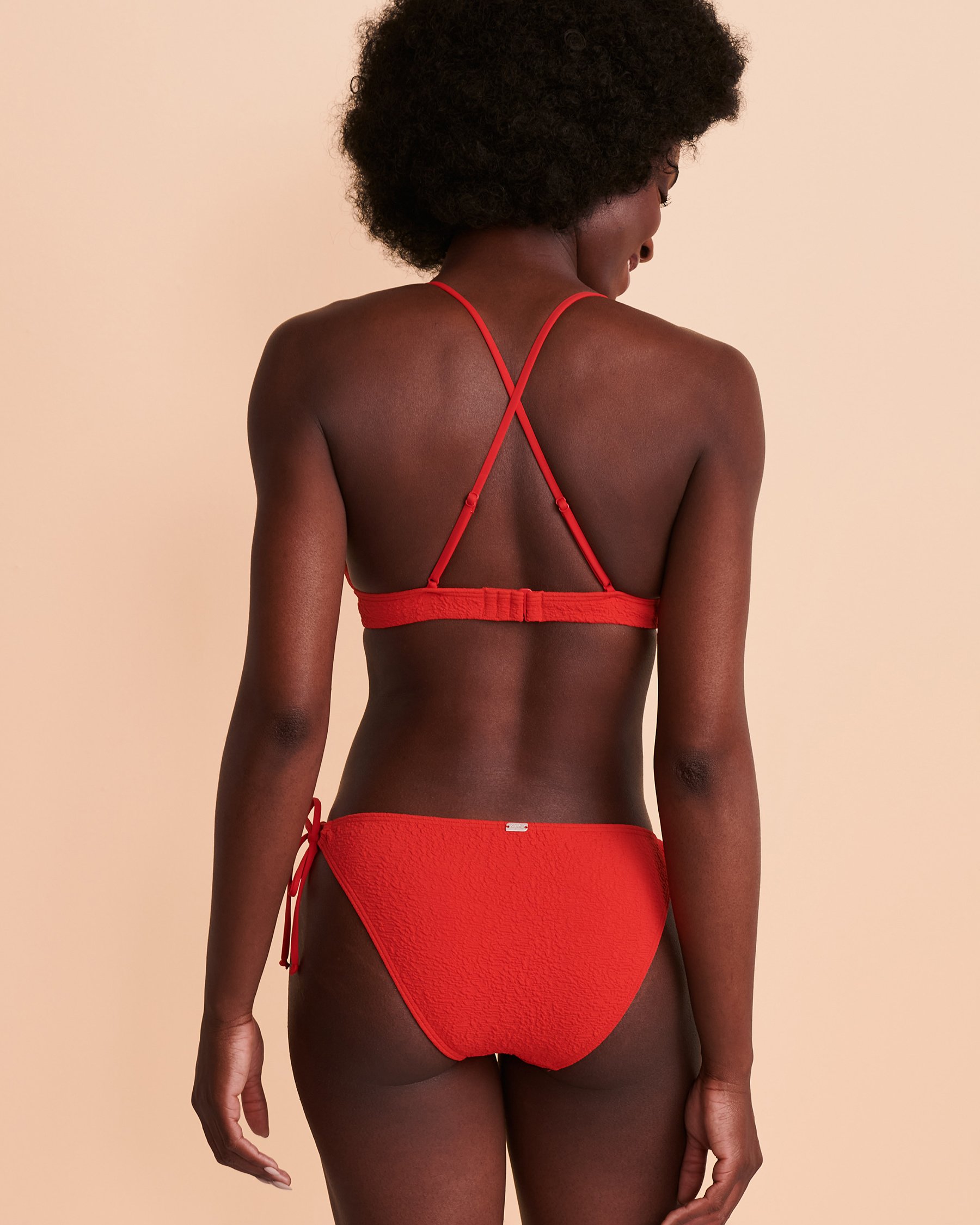 TROPIK Haut de bikini triangle TEXTURED Rouge 01100072 - Voir2