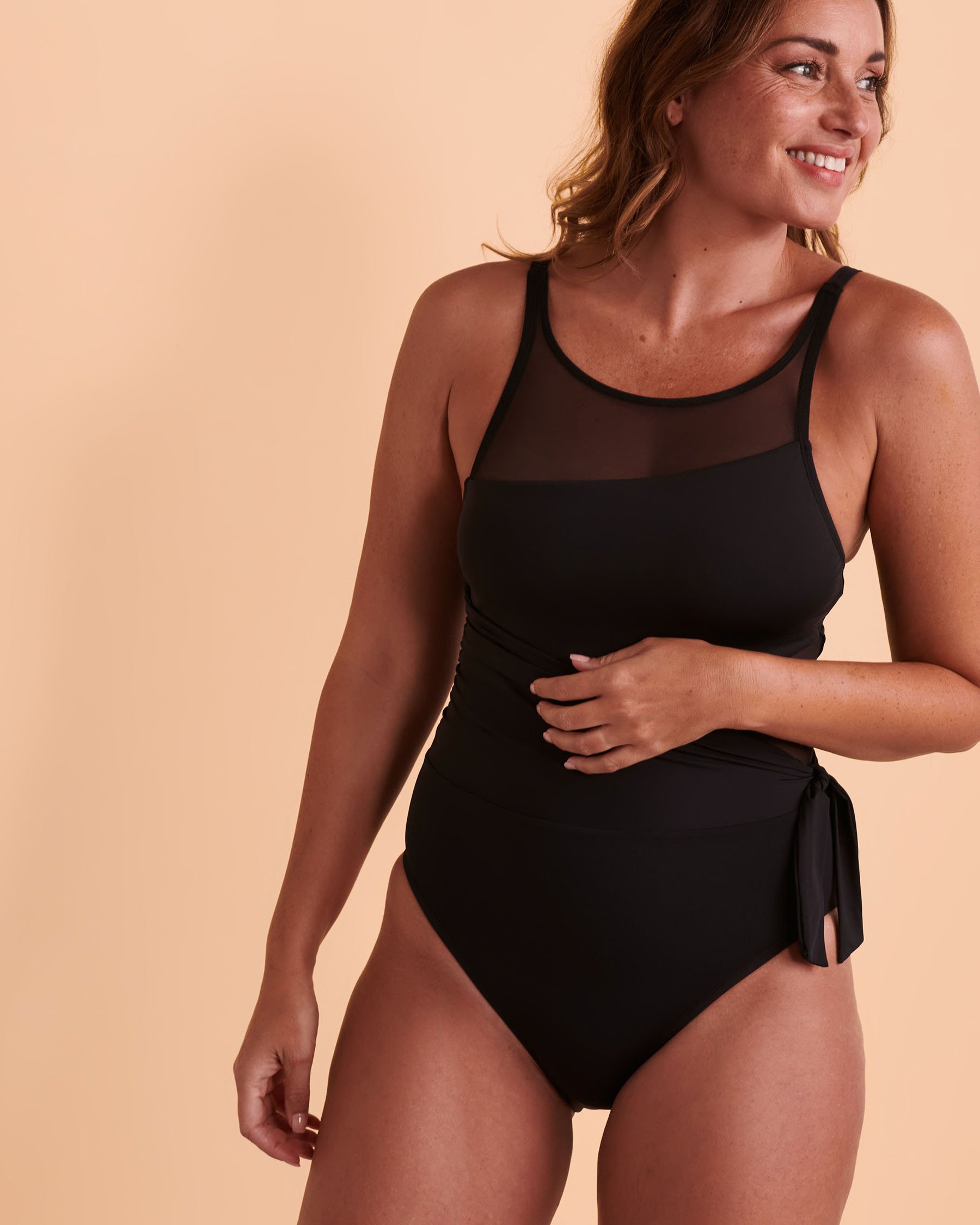 BLEU ROD BEATTIE Maillot une-pièce encolure haute DON'T MESH WITH ME Noir RBDM23211H - Voir3