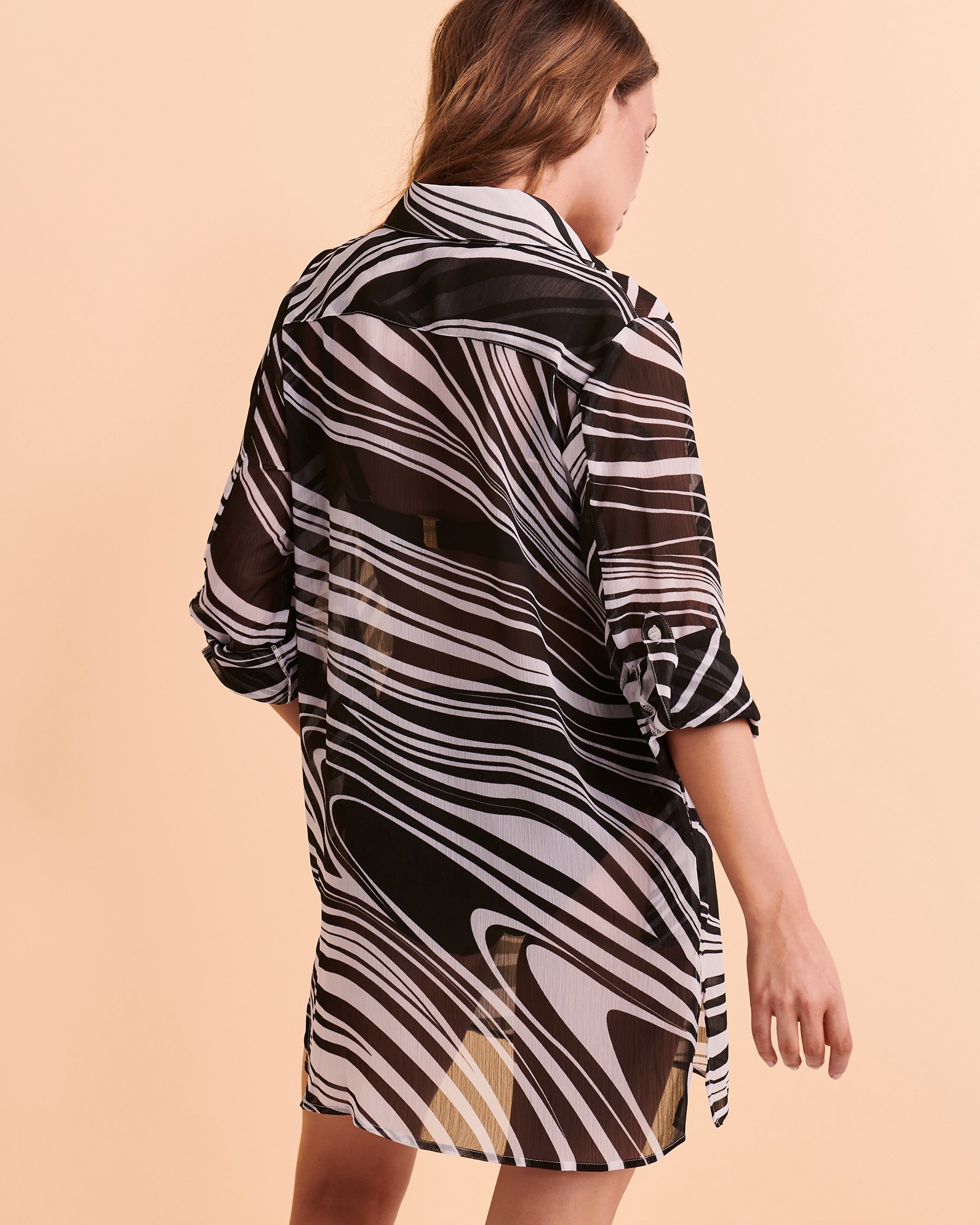 BLEU ROD BEATTIE NEW WAVE Shirt Black and white print RBNW23837H - View2