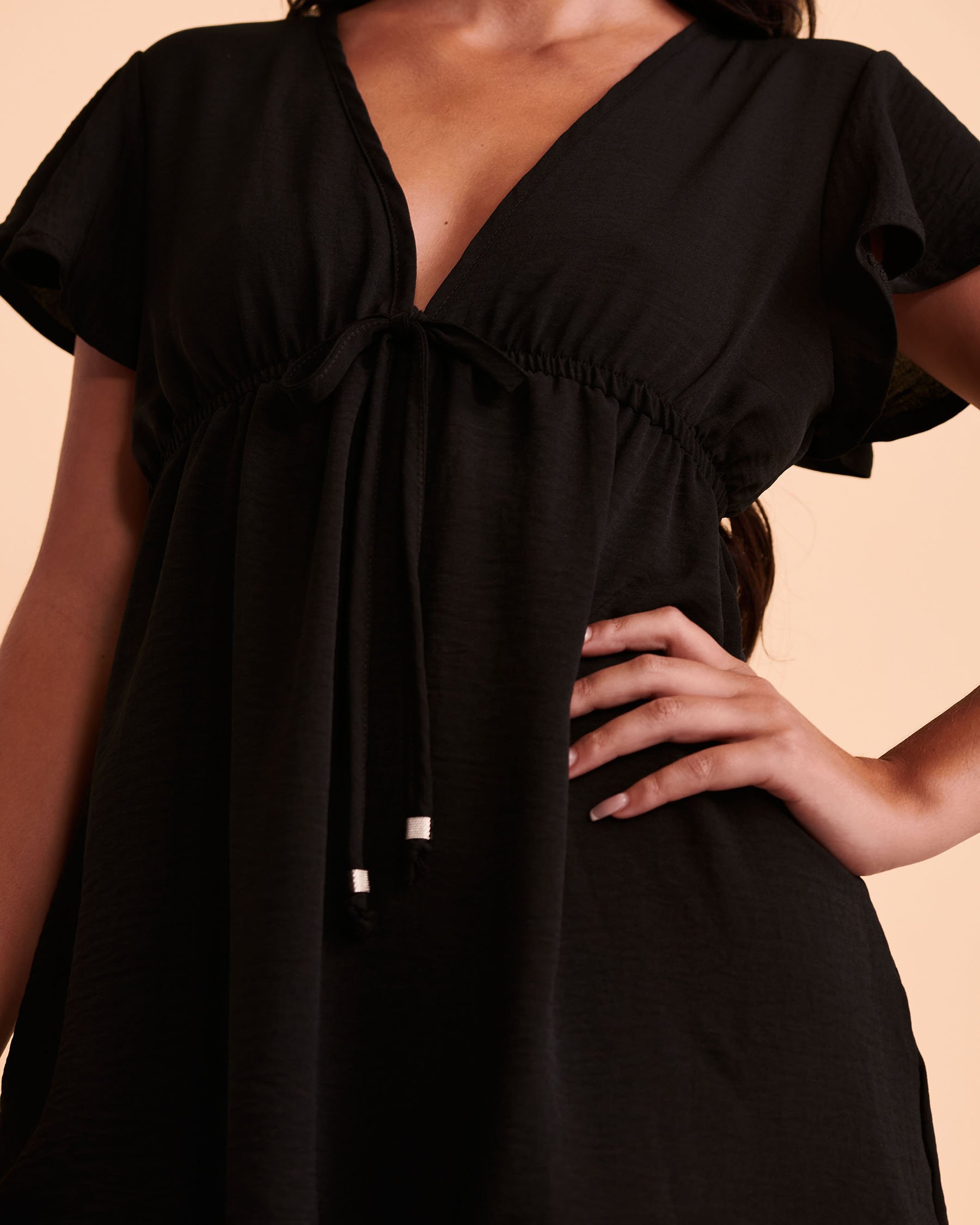 COVER ME Short Sleeves Airflow Dress Black 23022507 - View3