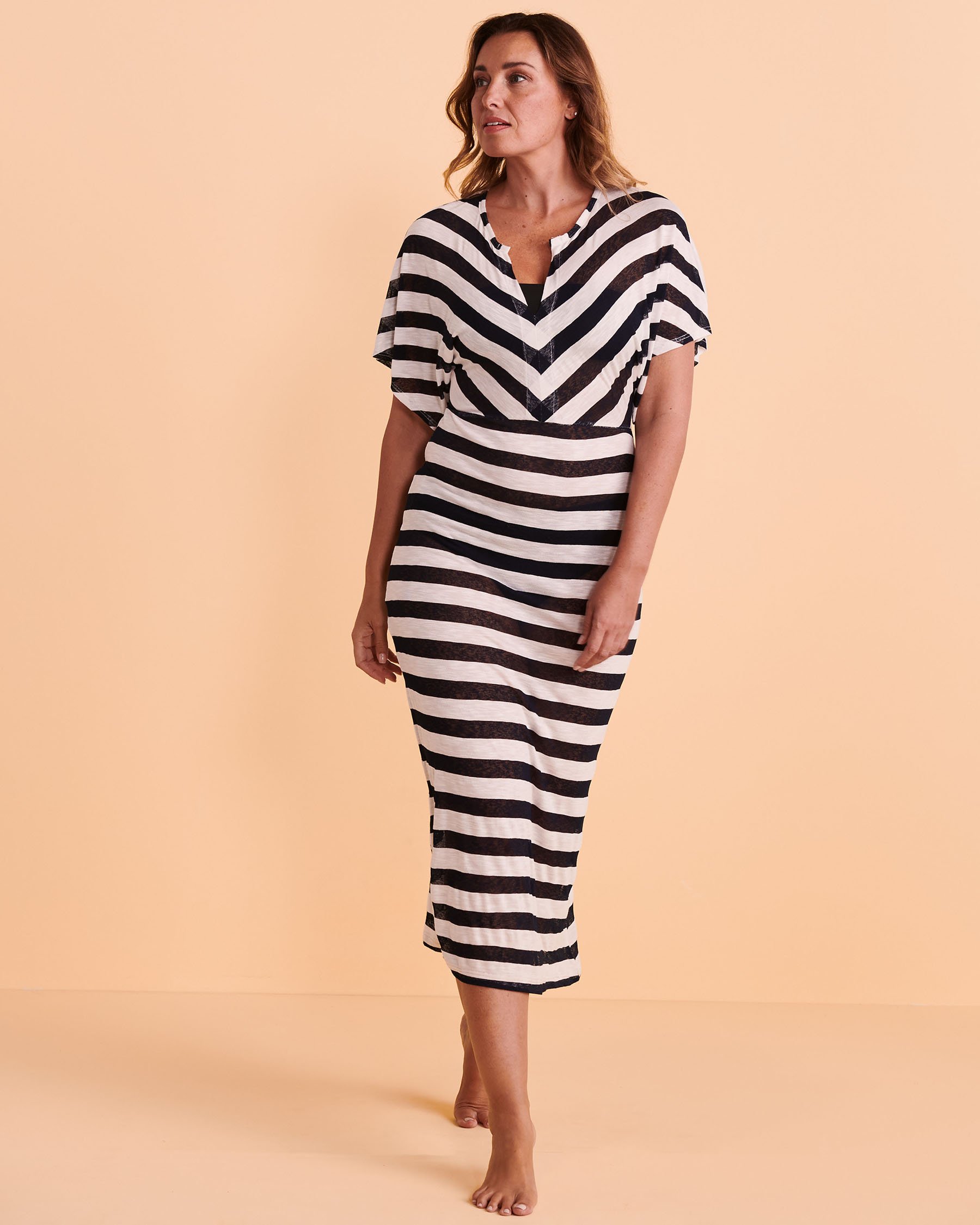 COVER ME Robe maxi en jersey doux Rayures 23028765 - View1