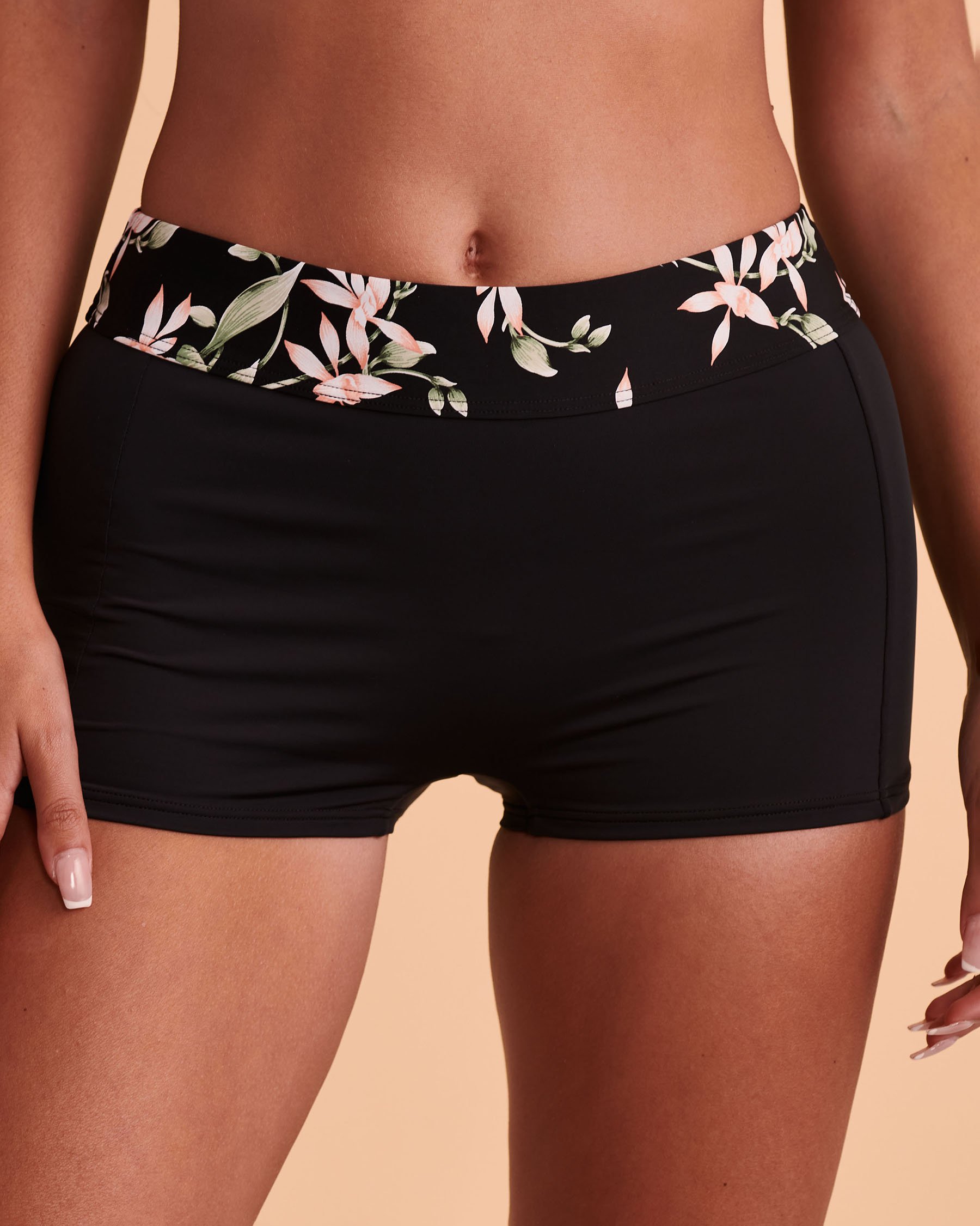 EAU DE SEA FLORAL WAVE Boyleg Bikini Bottom Black 01300155 - View3