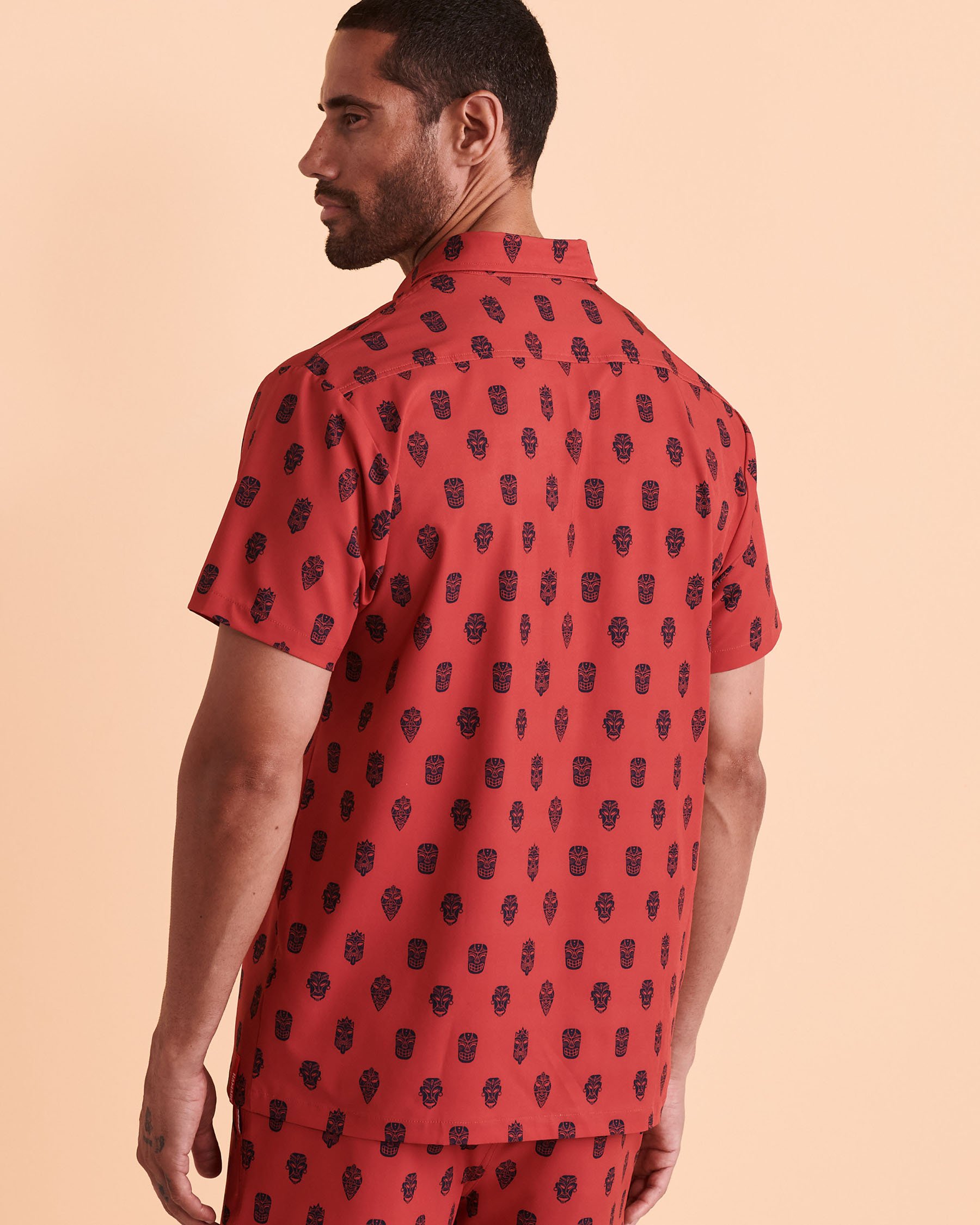HAMABE Short Sleeve Shirt Tiki print 04100006 - View3