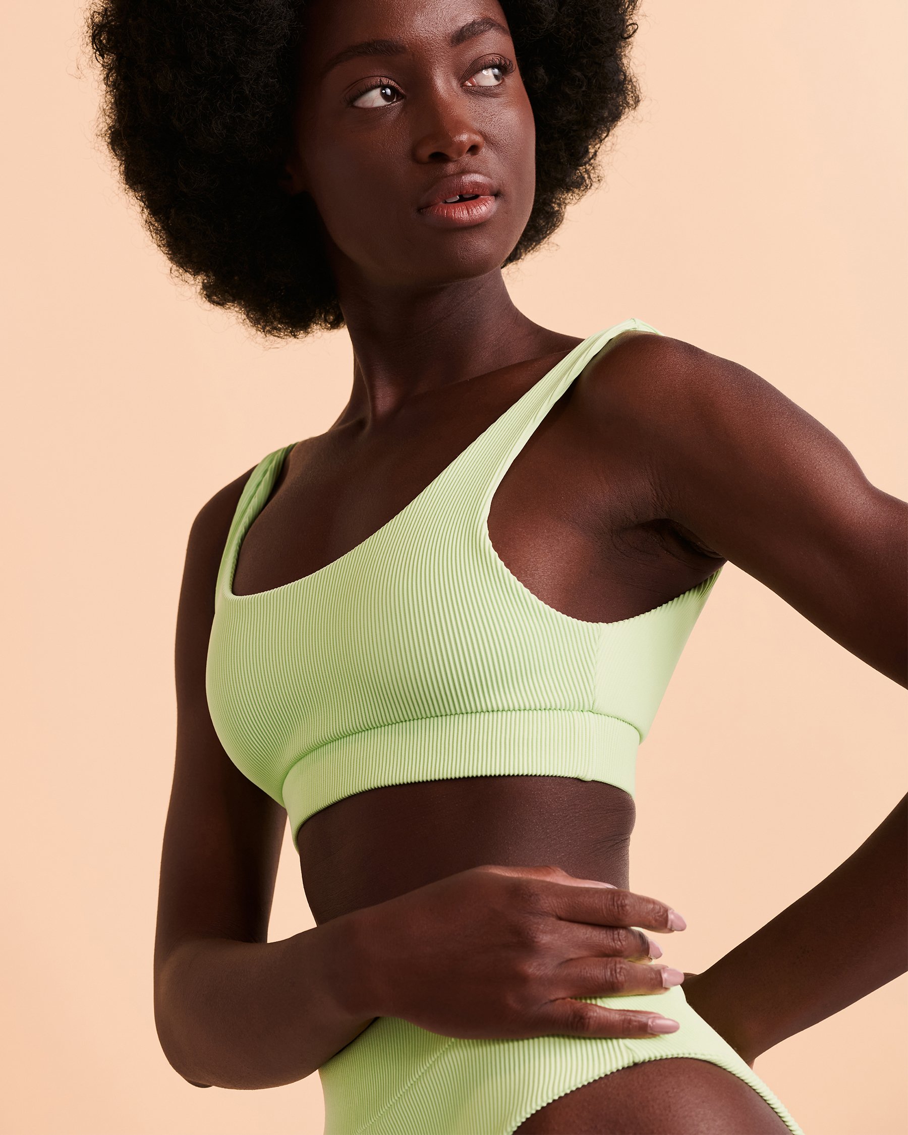 KULANI KINIS NEON LIME Bralette Bikini Top Neon lime TOP125NLR - View3