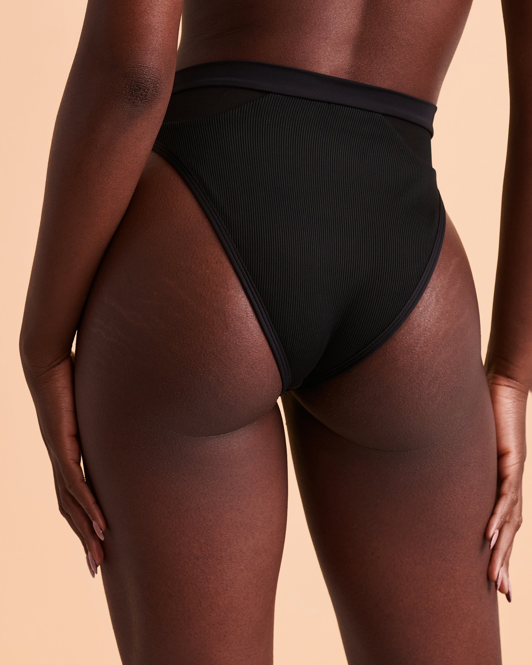 L*SPACE BITSY High Waist Bikini Bottom Black RHPLB21 - View3