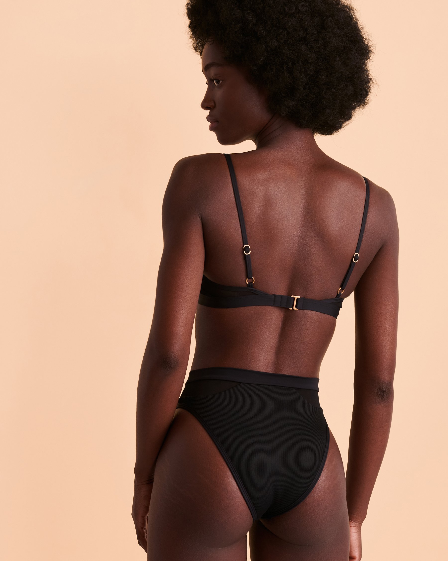 L*SPACE SADIE Bralette Bikini Top Black RHSAT21 - View3
